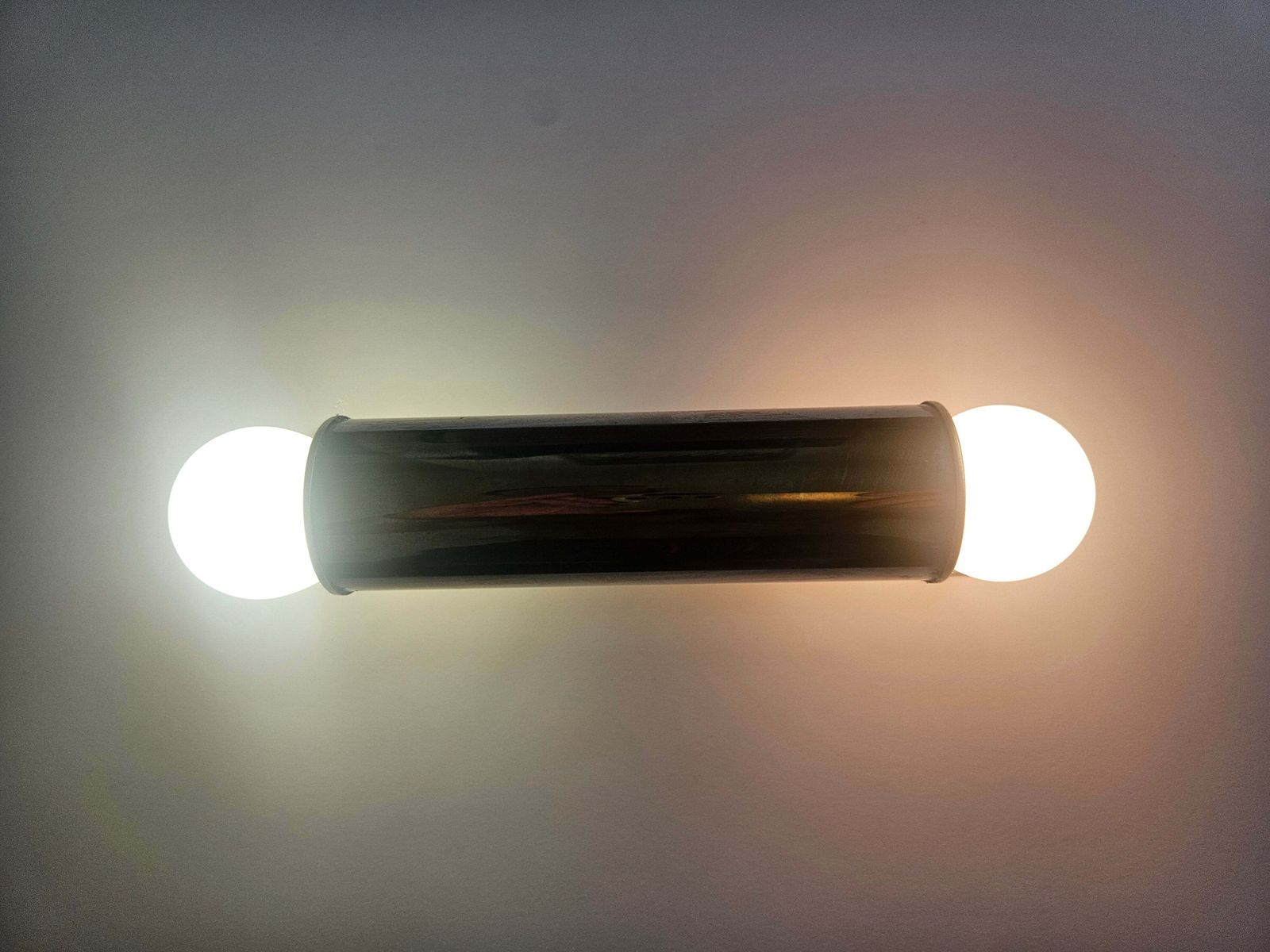 Luminaires Applique murale tubulaire mid-century en chrome et laiton Tz Schmitz Leuchten, années 1970 photo