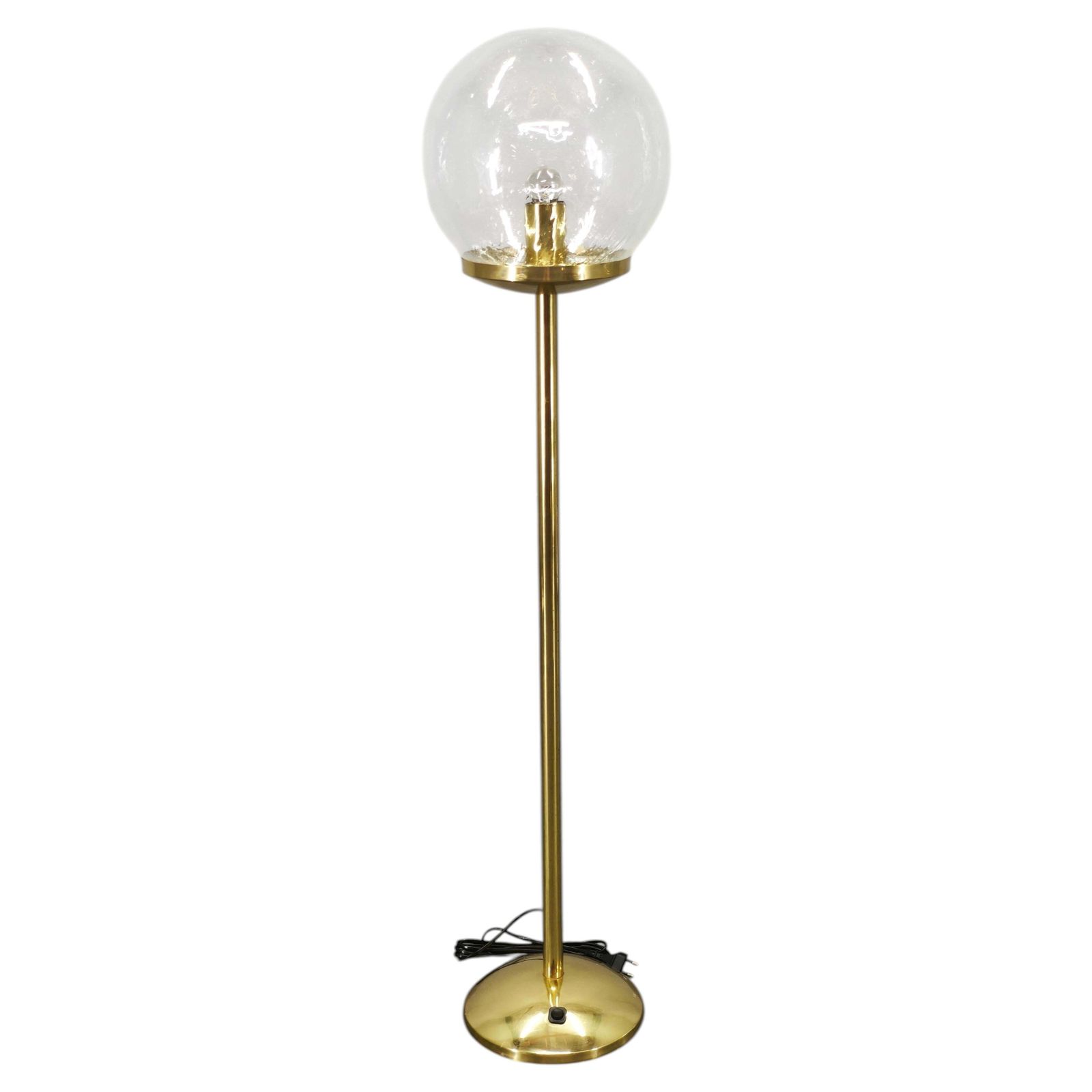 Space Age Bollenlamp van Glas en Messing, Tsjecho-Slowakije, jaren 1970