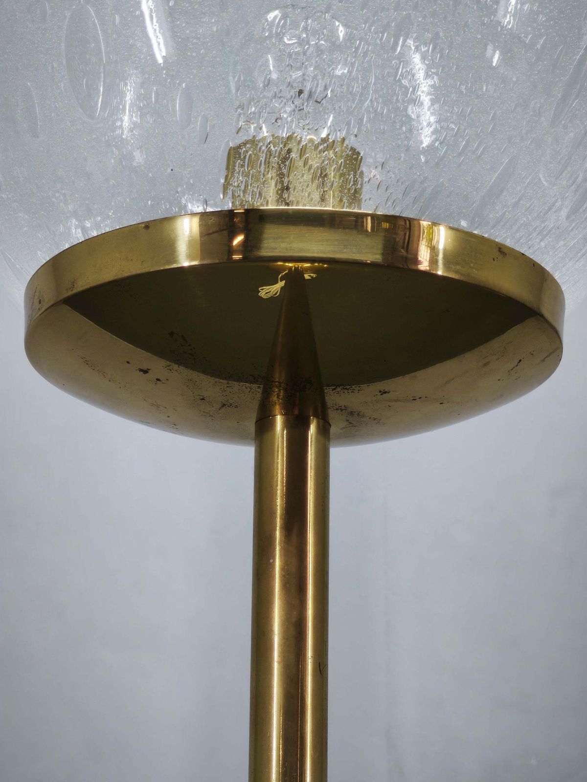 Space Age Bollenlamp van Glas en Messing, Tsjecho-Slowakije, jaren 1970 photo vinterior