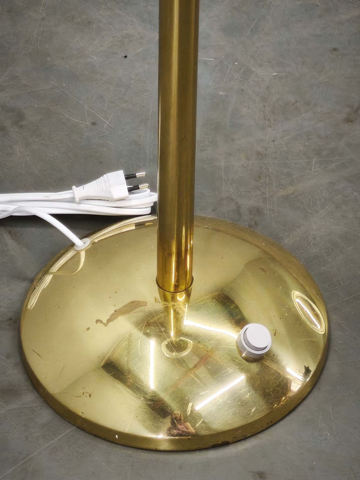 Space Age Bubble Glass And Brass Floor Lamp, Czechoslovakia, 1970s photo vintage