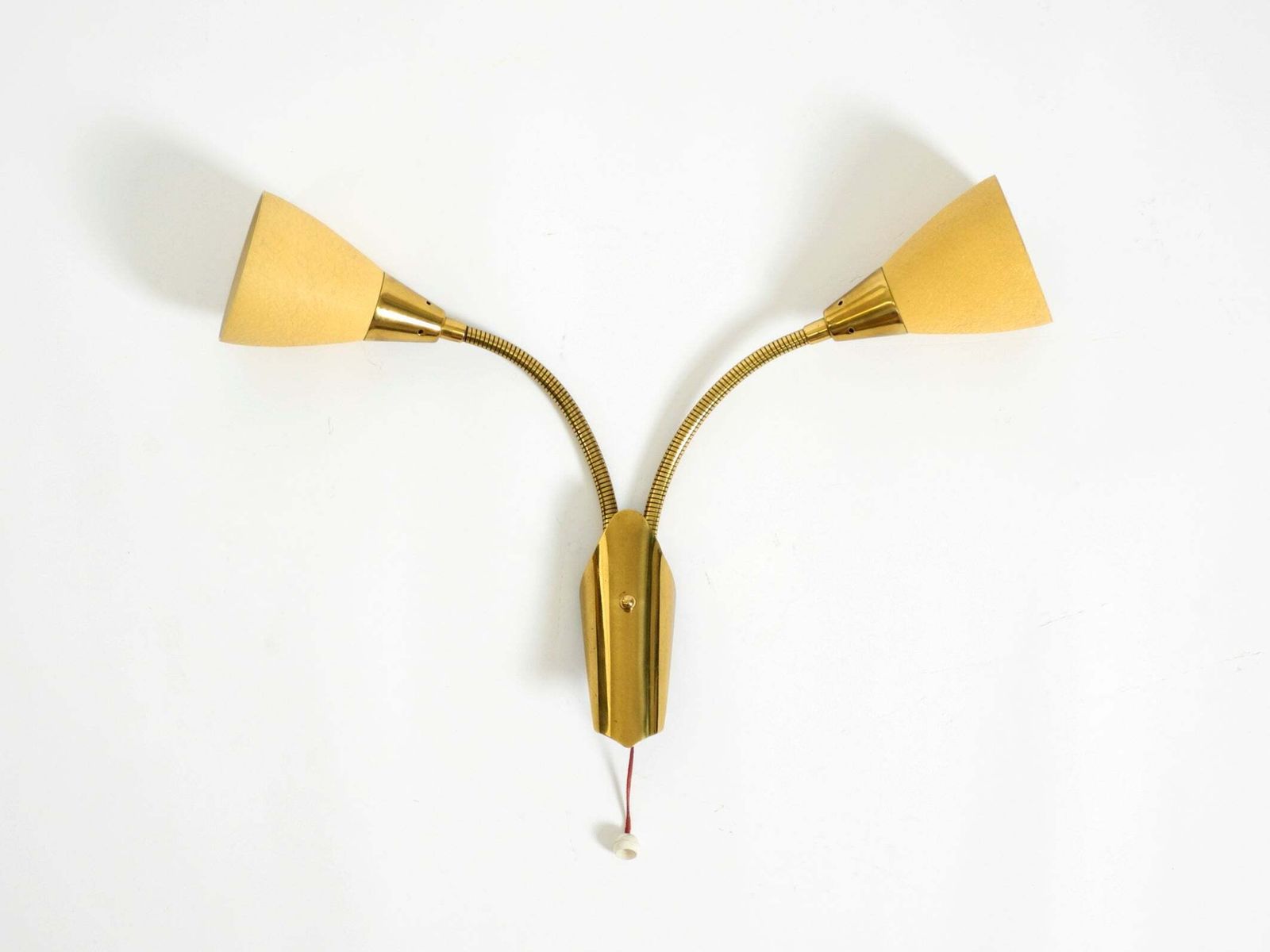 1950s Brass Wall Lamp With A Gooseneck And Double Shade By Cosack Lechten photo furniture