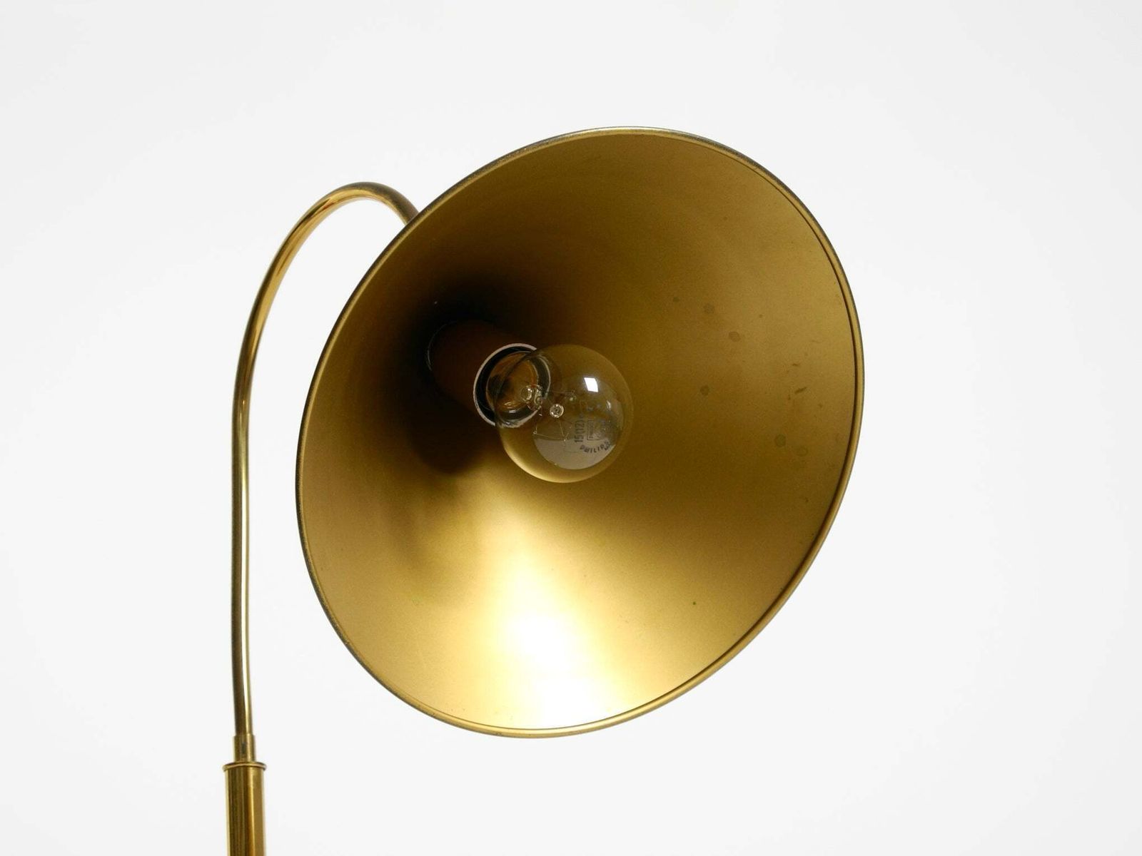 1259.0 Large, Original Mid Century Modern Brass Table Lamp With A Conical Shade photo