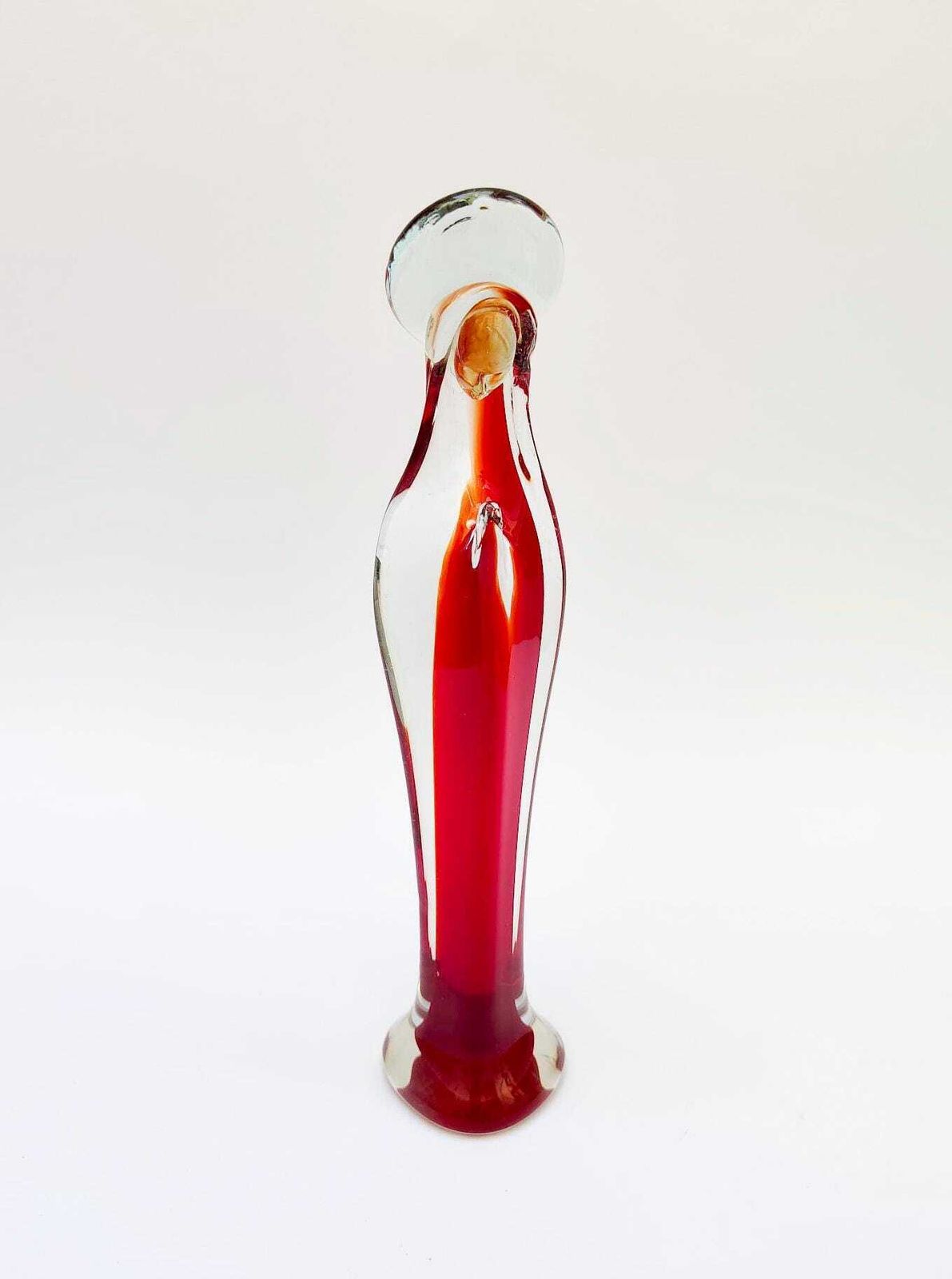 Figurine Madonna en verre de Murano vintage, sculpture dans le style de Seguso