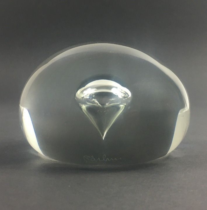 Transparent Murano Glass Paperweight By Alfredo Barbini, Italy, 1970s photo Home Decor