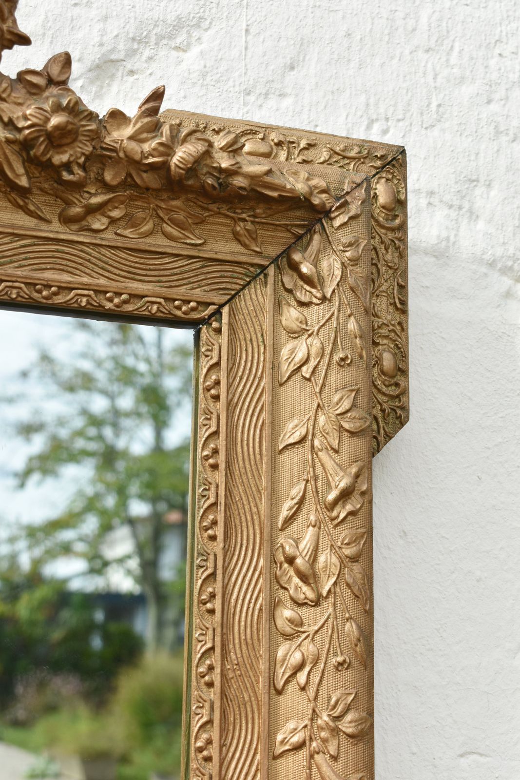 French Antique Giltwood Wall Mirror, Napoleon III, Louis XV Revival, C.1870. photo buy