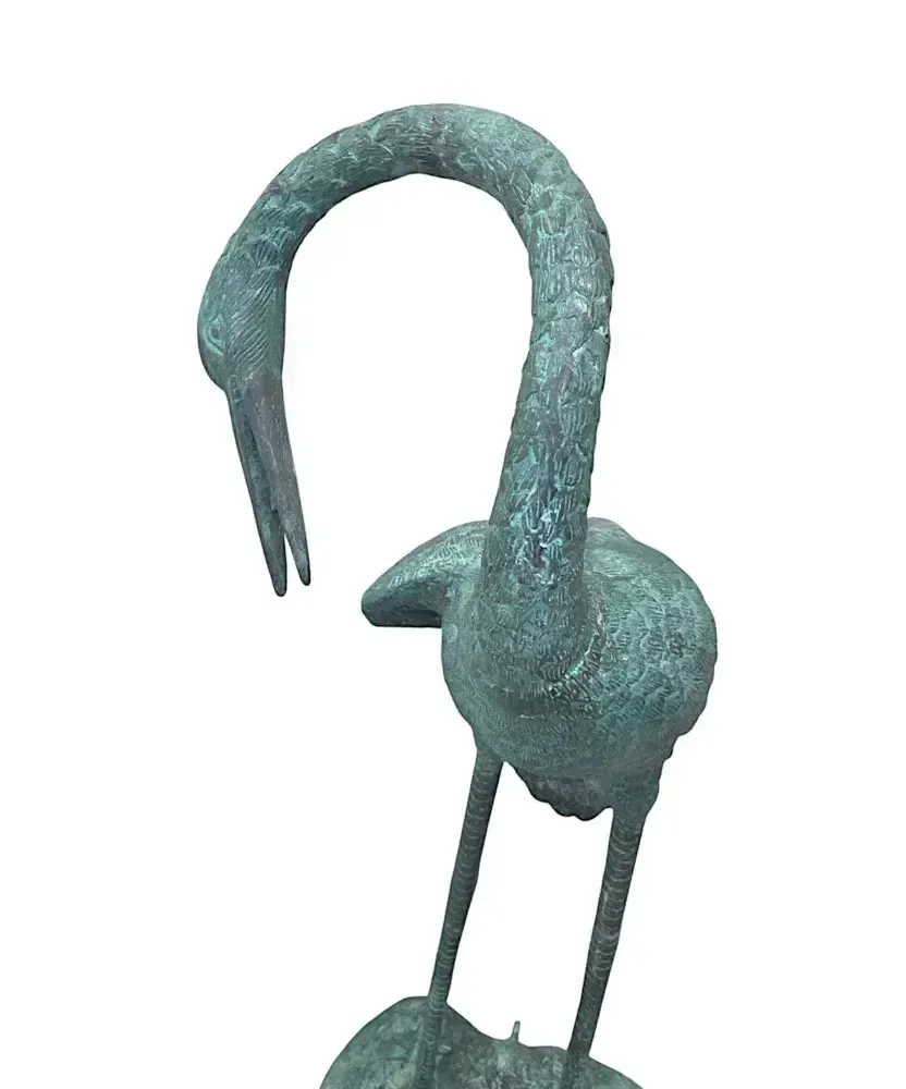A Very Fine Pair Of Bronze Animalier Garden Sculpture Or Fountain Of A Pair Of Cranes photo buy