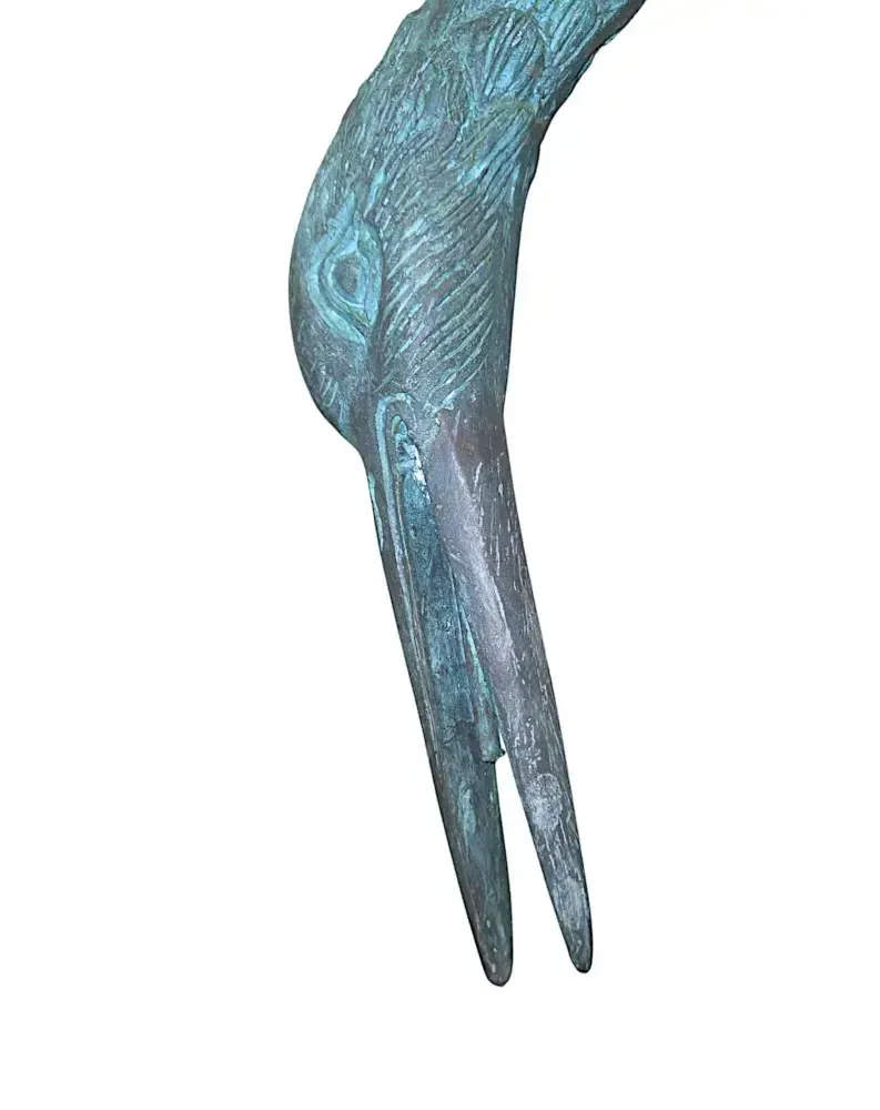 A Very Fine Pair Of Bronze Animalier Garden Sculpture Or Fountain Of A Pair Of Cranes photo vintage