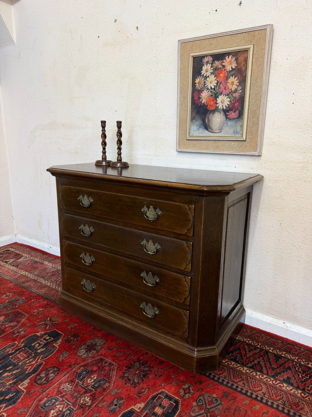 Outstanding Quality Oak Chest Of Four Drawers photo Furniture