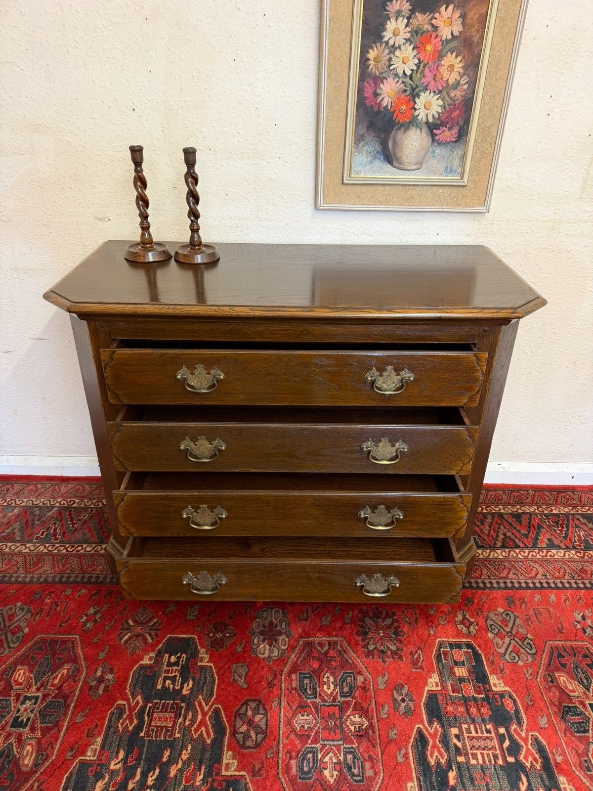 Outstanding Quality Oak Chest Of Four Drawers photo buy
