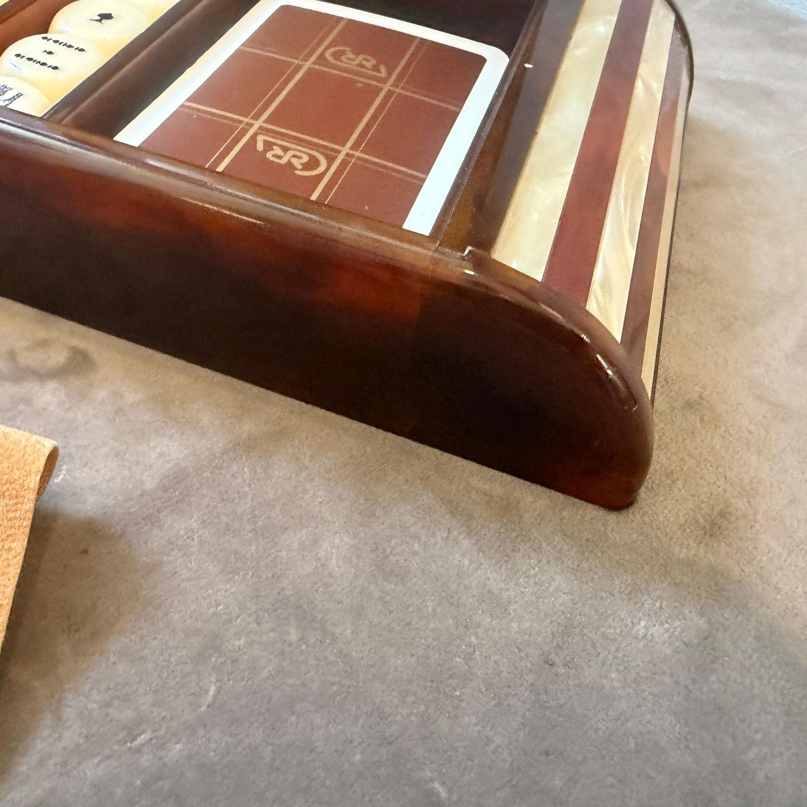 1970s Mid Century Modern Faux Tortoiseshell Lucite Games Box By Renzo Romagnoli photo buy