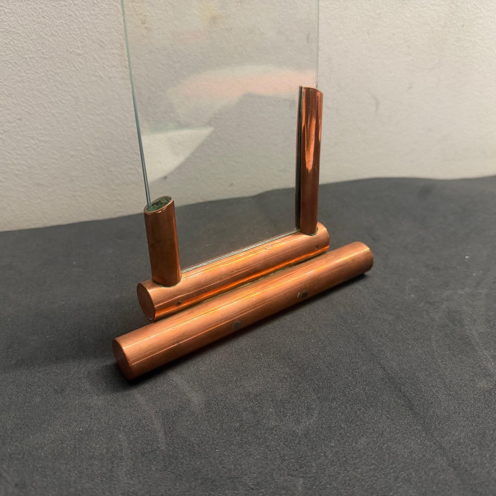 photo for sale Authentic 1930s Art Deco Copper And Glass French Picture Frame