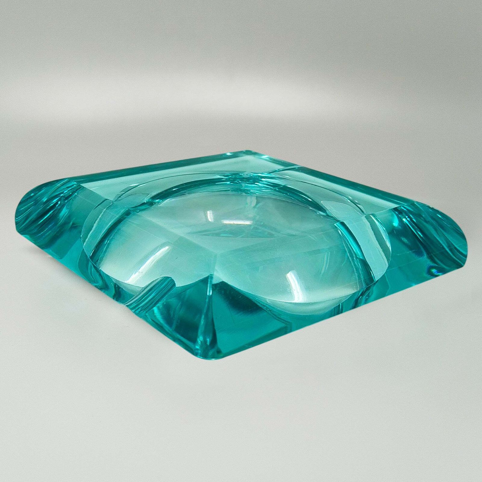 Cendrier mid-century aquamarine Fontana Arte, années 1970. Fabriqué en Italie photo buy