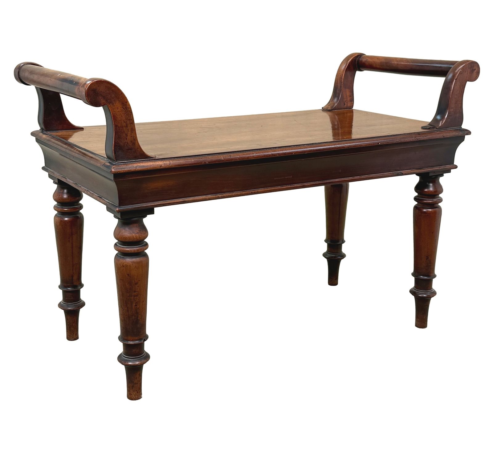 photo furniture Banc de hall en acajou, début de l'époque victorienne, milieu du XIXe siècle