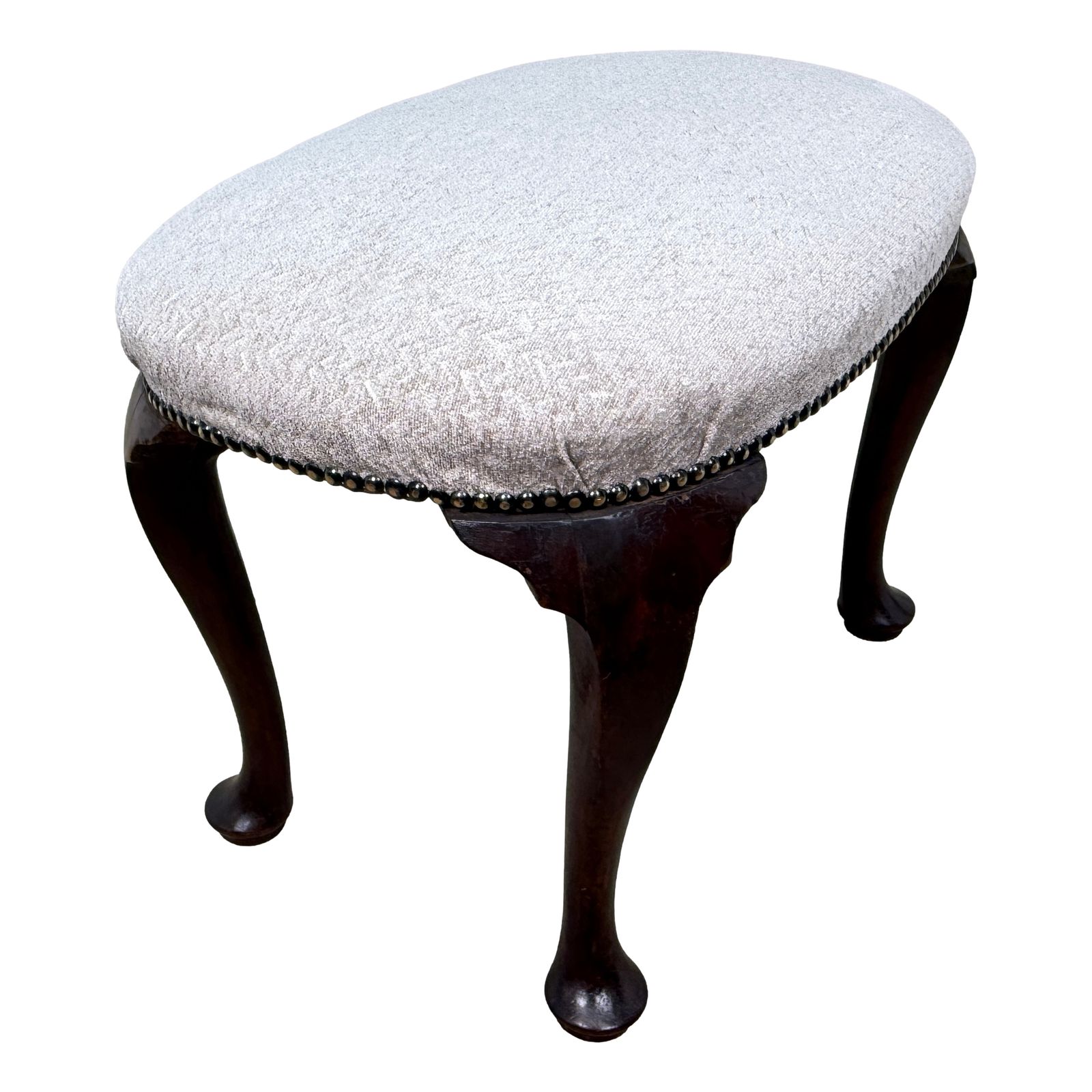 Rare Early 18th Century Walnut Oval Stool, George I Period (England, Circa 1720) photo Furniture