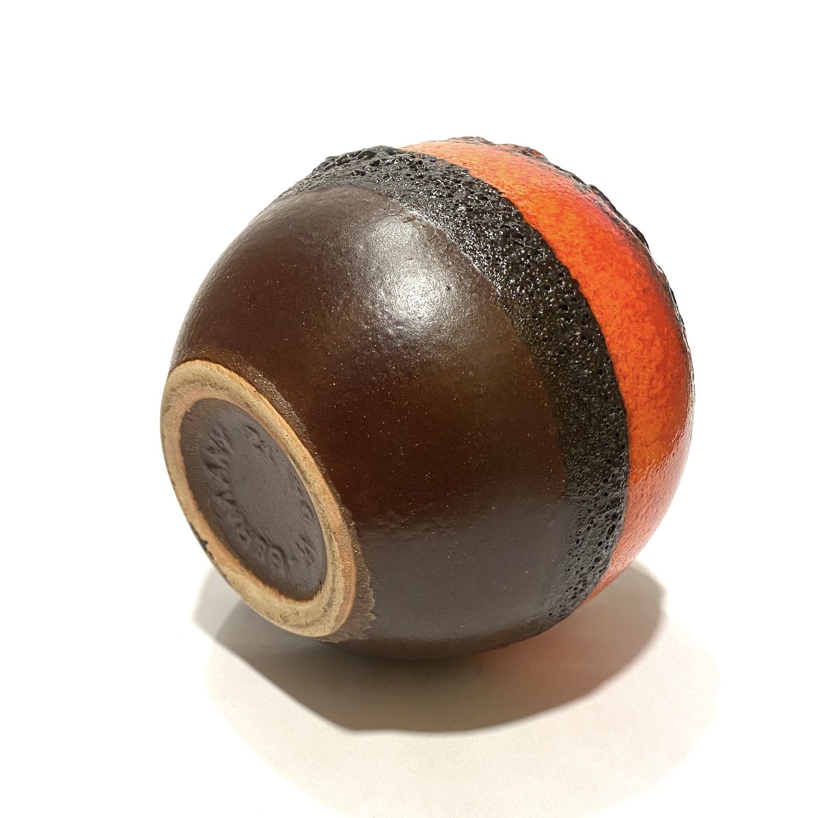 Bay Keramik 64 12 Vaas in Rood en Oranje Fat Lava Glazuur, jaren 1970 West-Duits Aardewerk photo Woonaccessoires