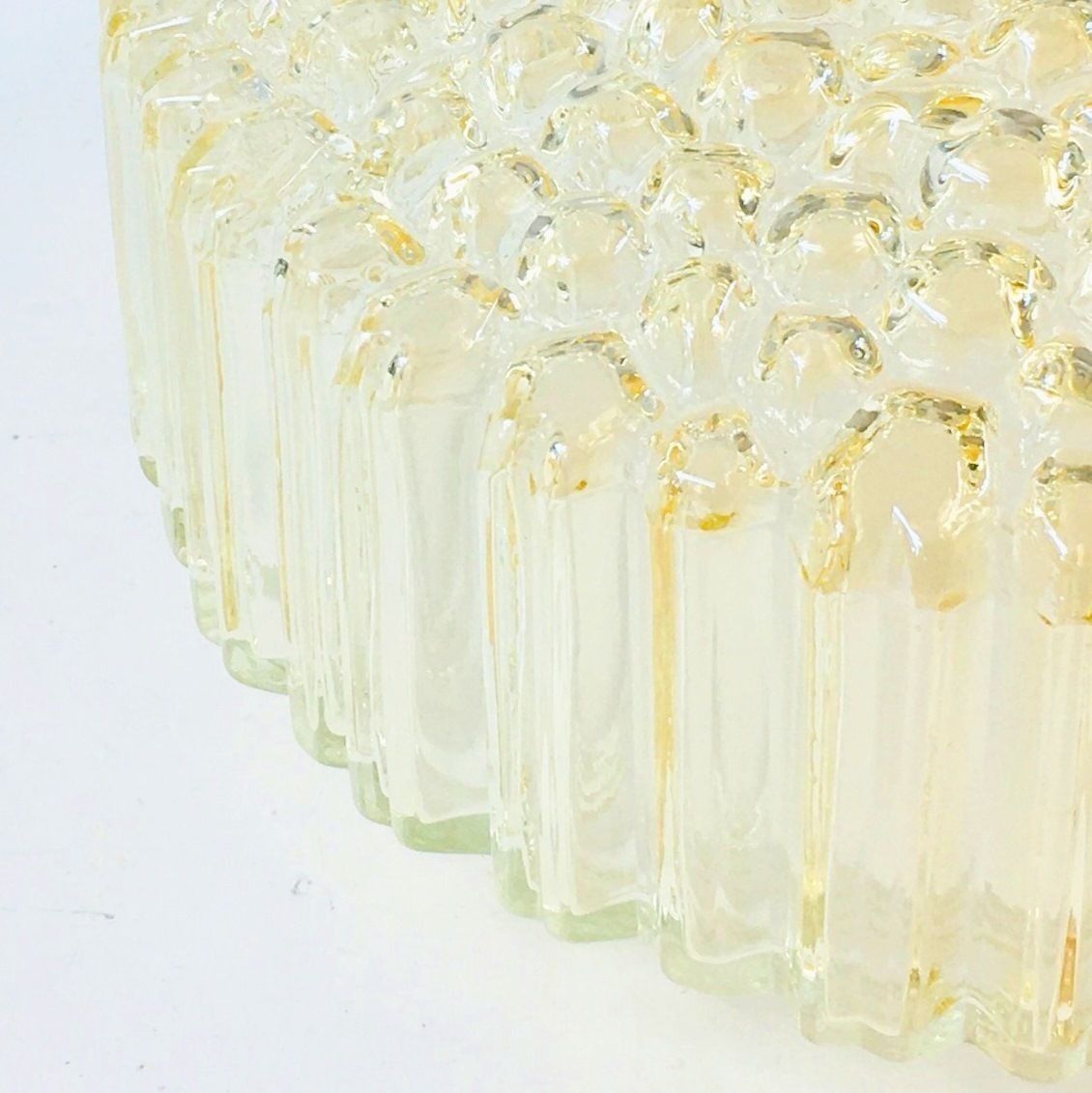Plafonnier mid-century en verre bullé ambré, par Helena Tynell pour Limburg, Allemagne, années 1970 photo for sale