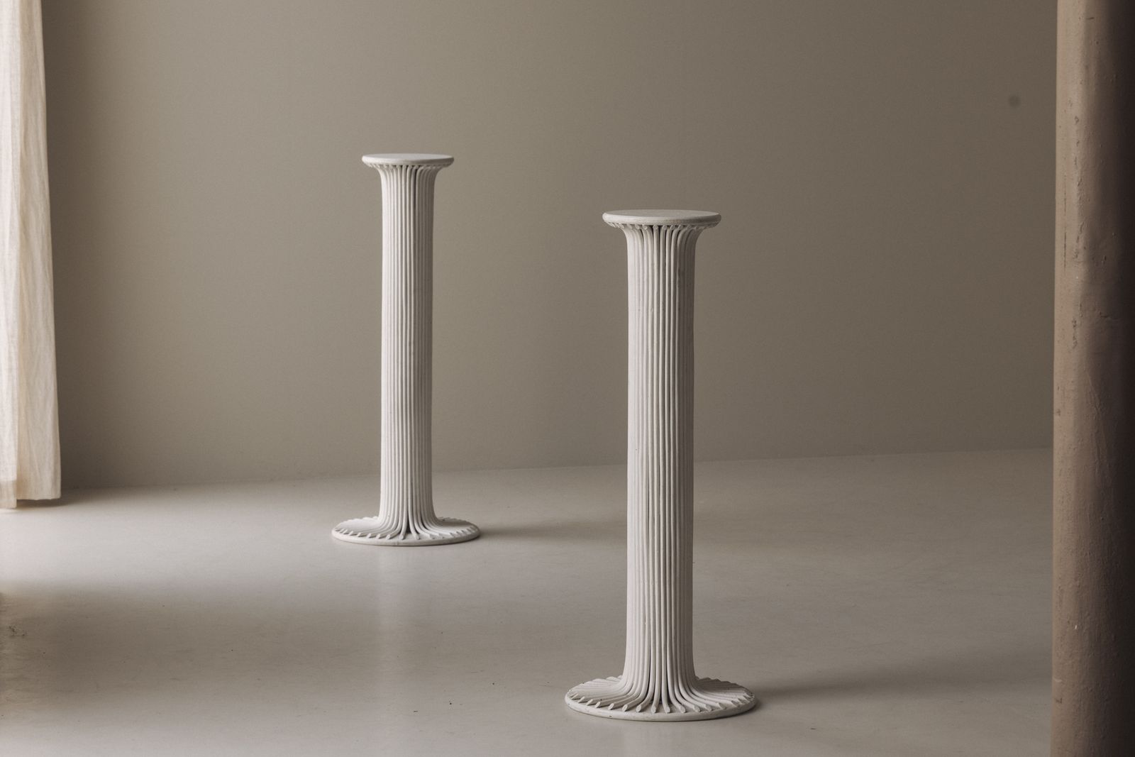 Stel Sculpturale Bamboe Sokkels uit Italië, ca. jaren 1960