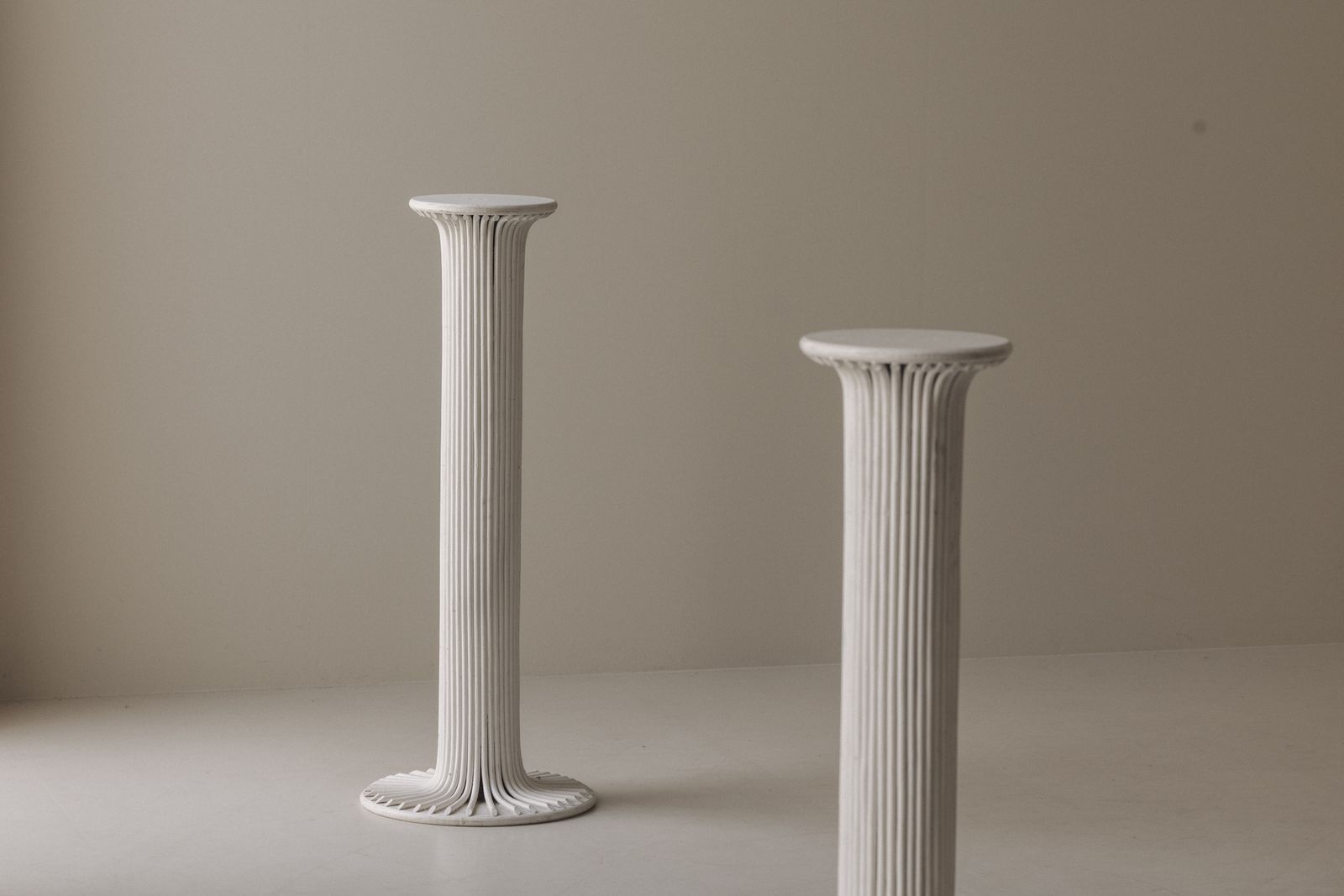 Stel Sculpturale Bamboe Sokkels uit Italië, ca. jaren 1960 photo 2200.0