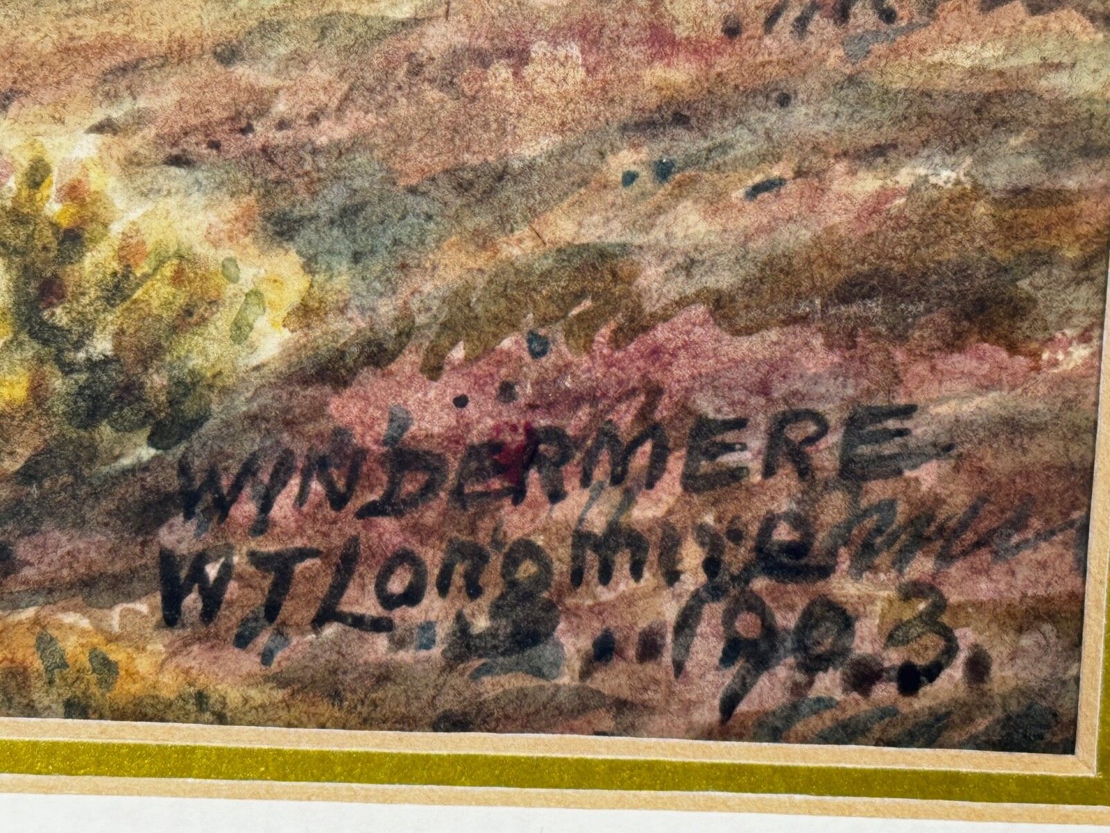 William Taylor Longmire Windermere Watercolour View Towards The Langdale Pikes photo vintage