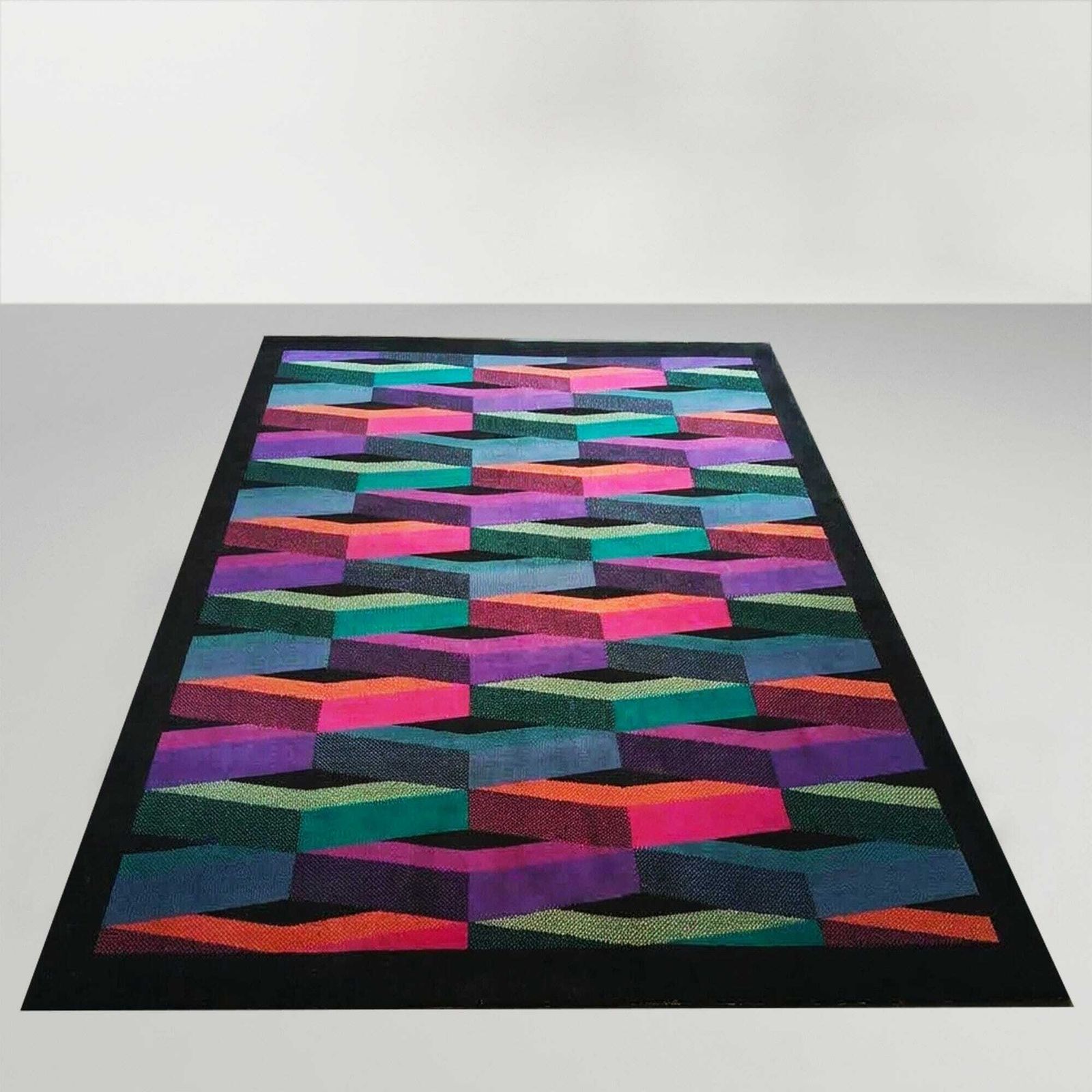 Stunning 1980s Italian Post Modern Wool Rug By Missoni For T&J Vestor. photo for sale