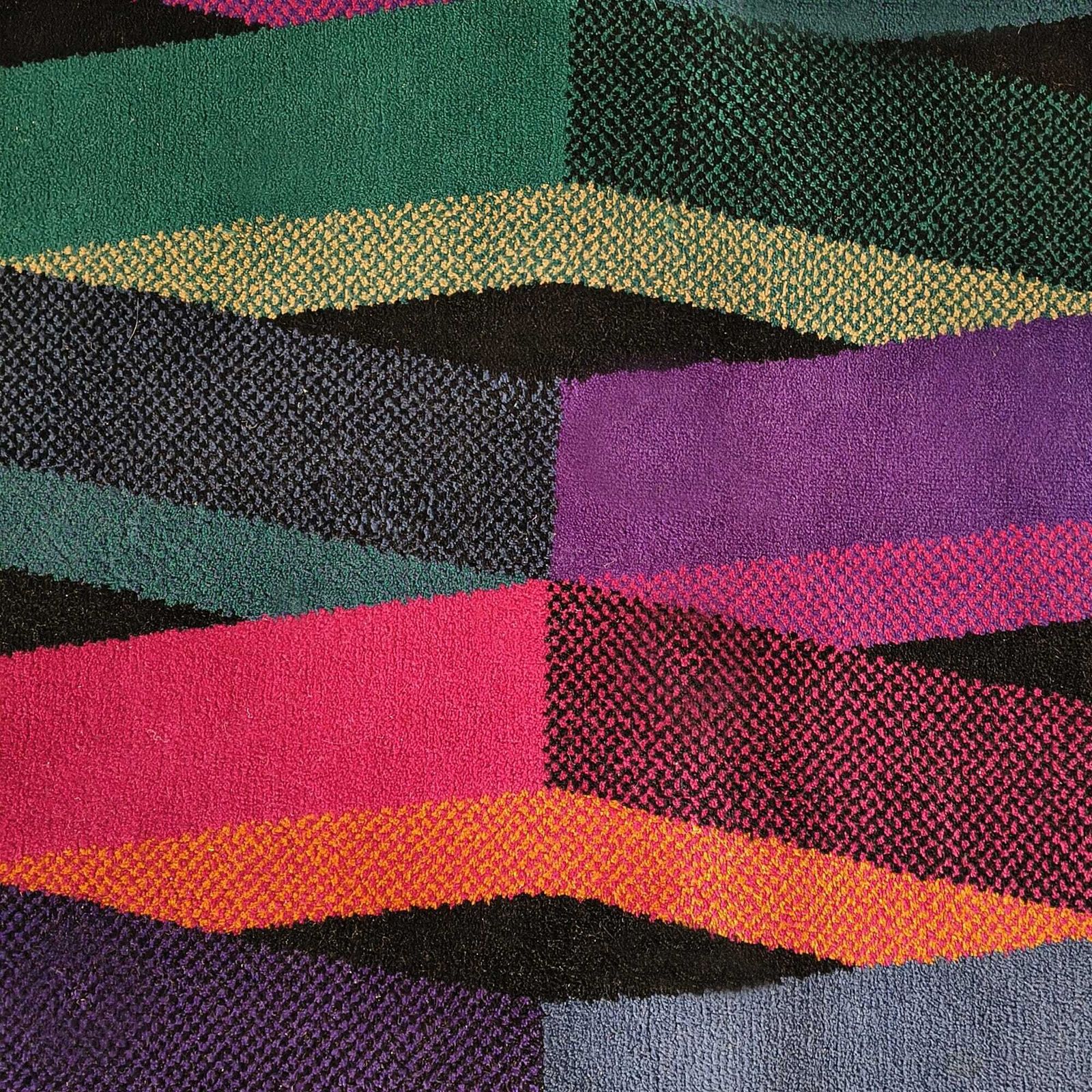 Wollen vloerkleed uit de jaren 1980, Italiaans postmodern, door Missoni voor T&J Vestor. photo vintage