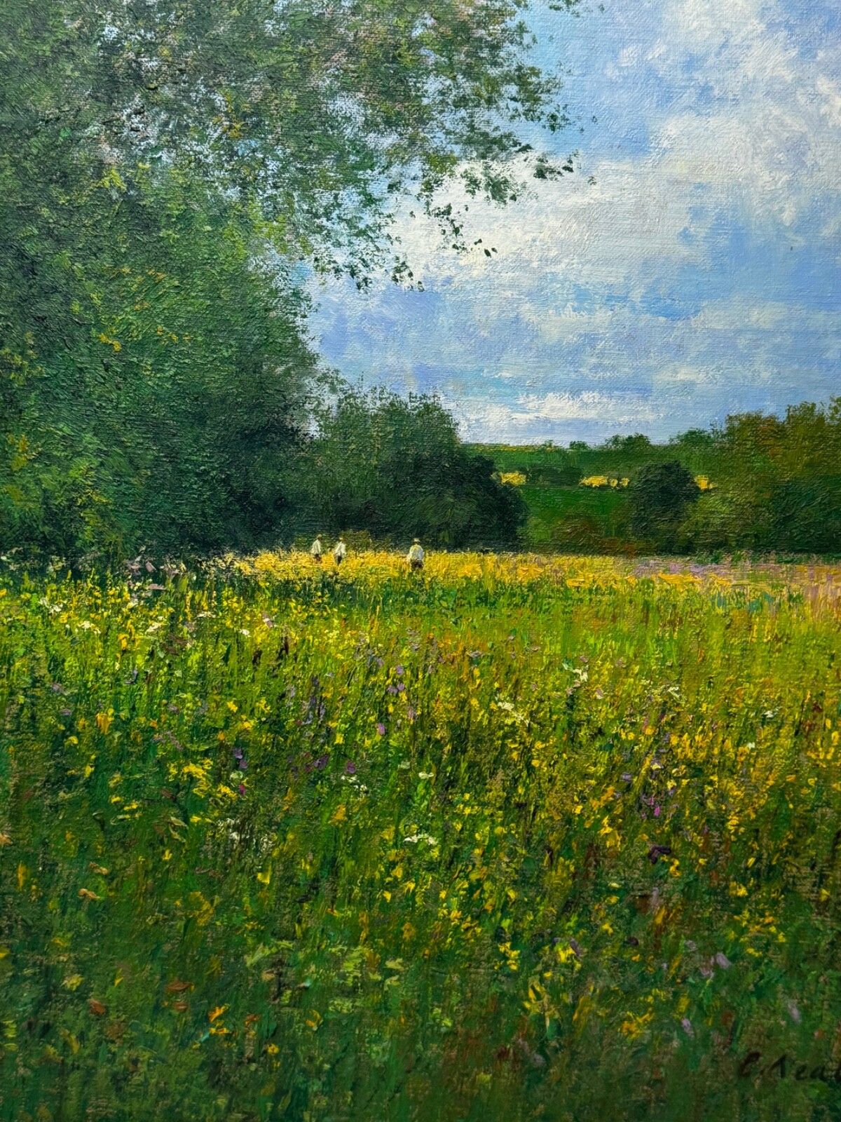 Landscape Oil Painting Banks Of The Wye, Coppett Hill Signed By Charles Neal photo furniture