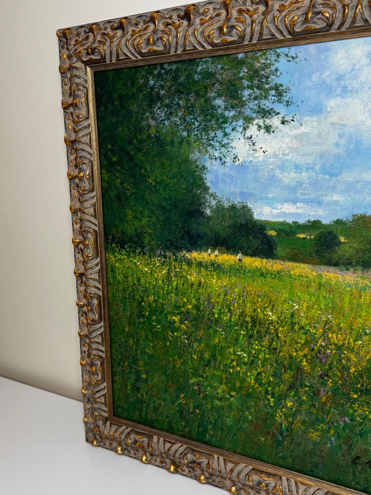 Landscape Oil Painting Banks Of The Wye, Coppett Hill Signed By Charles Neal photo Art