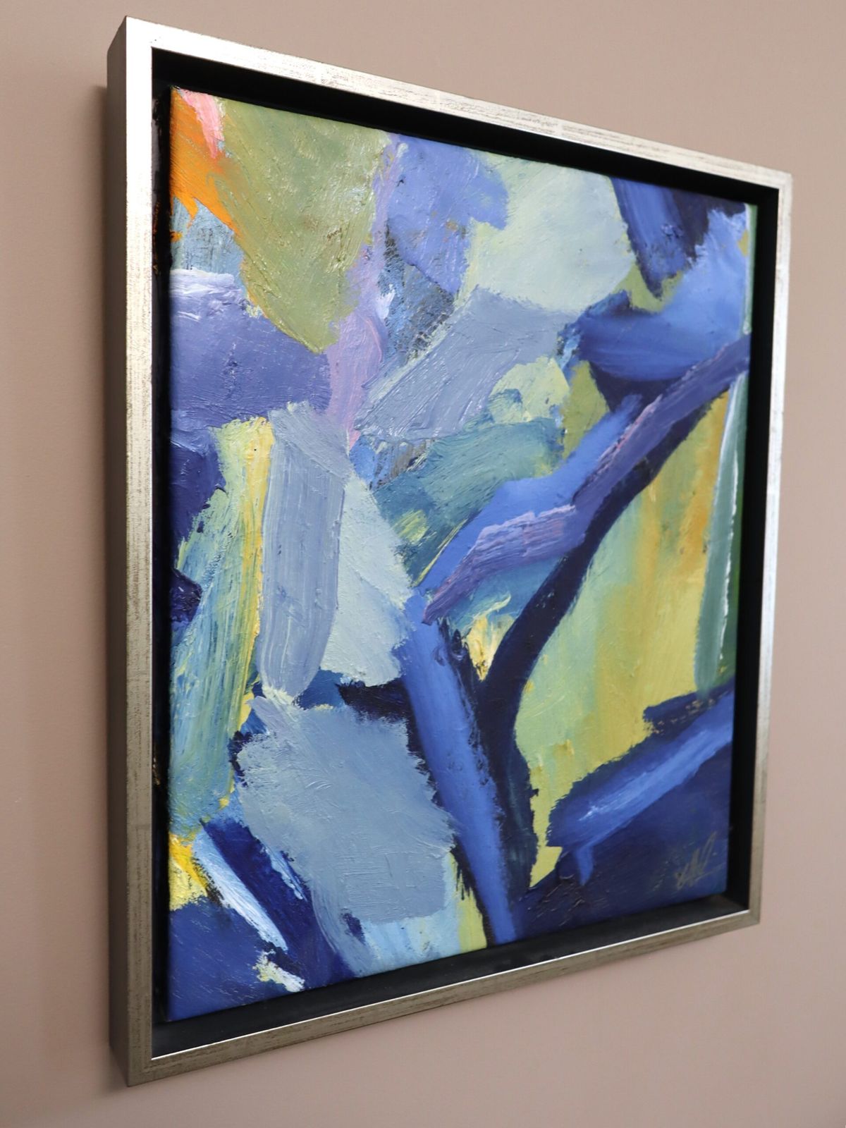 Blauwe Interlude in Olieverf op Doek photo for sale