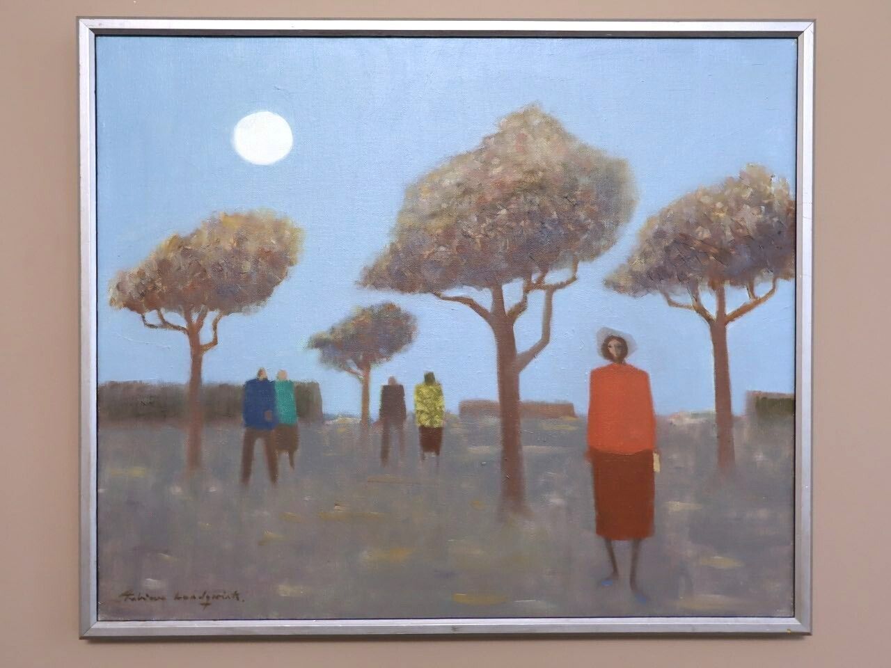 Under The Pale Blue Sky, olieverfschilderij midden 20e eeuw