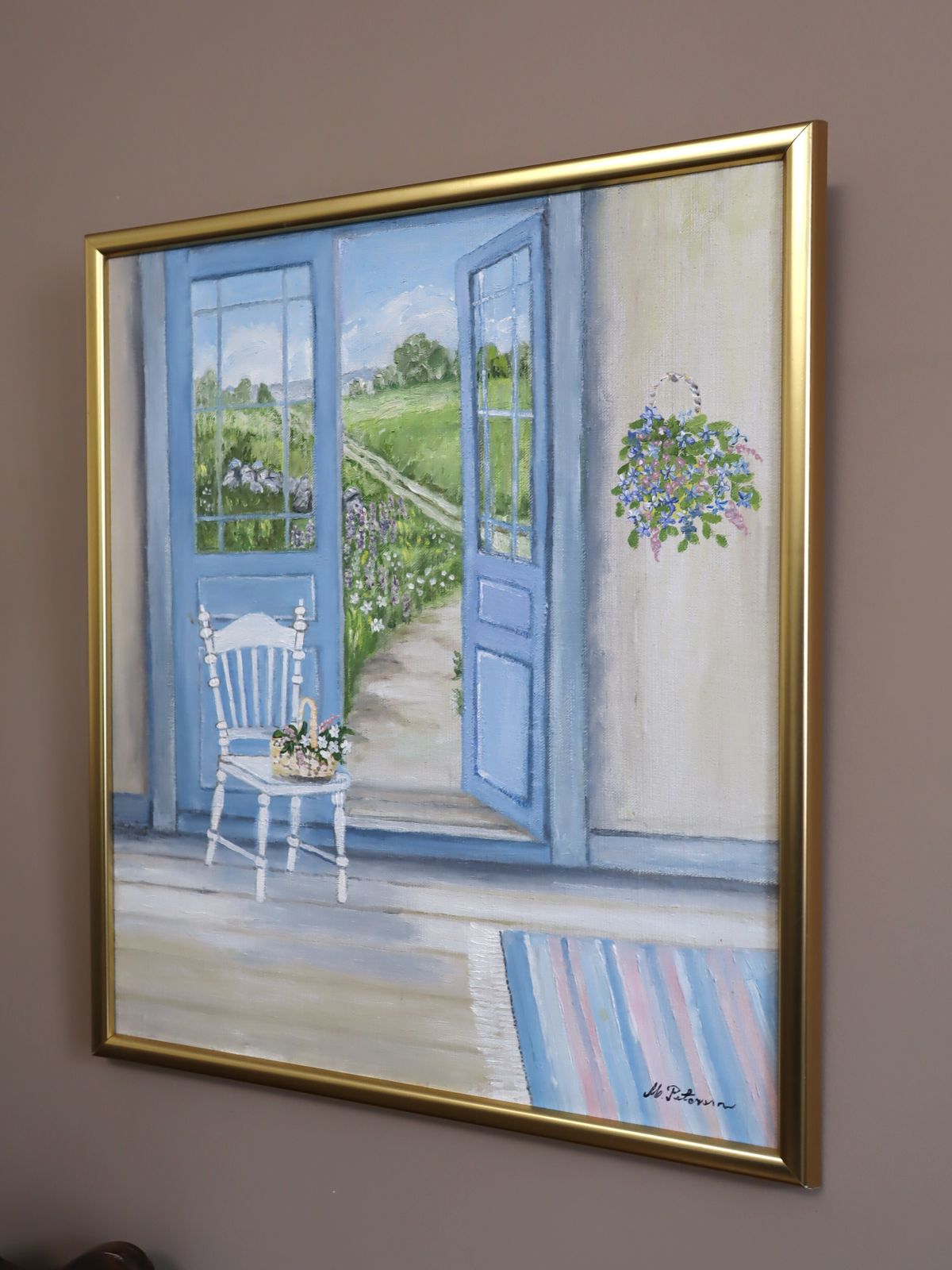 Open Doors To Summer, In Oil Onto Canvas Mid 20th Century photo Art