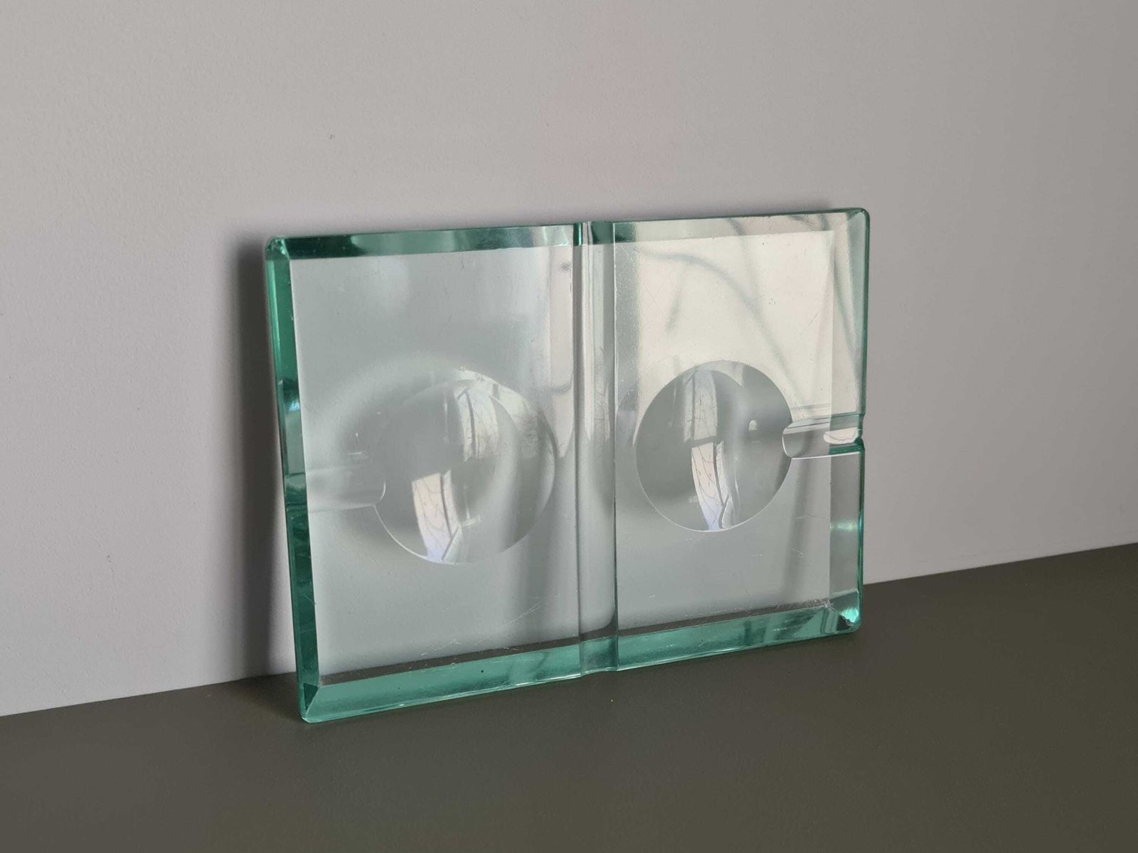 Mid Century Italian Green Glass Ashtray Vide Poche Fontana Arte Style photo Home Decor