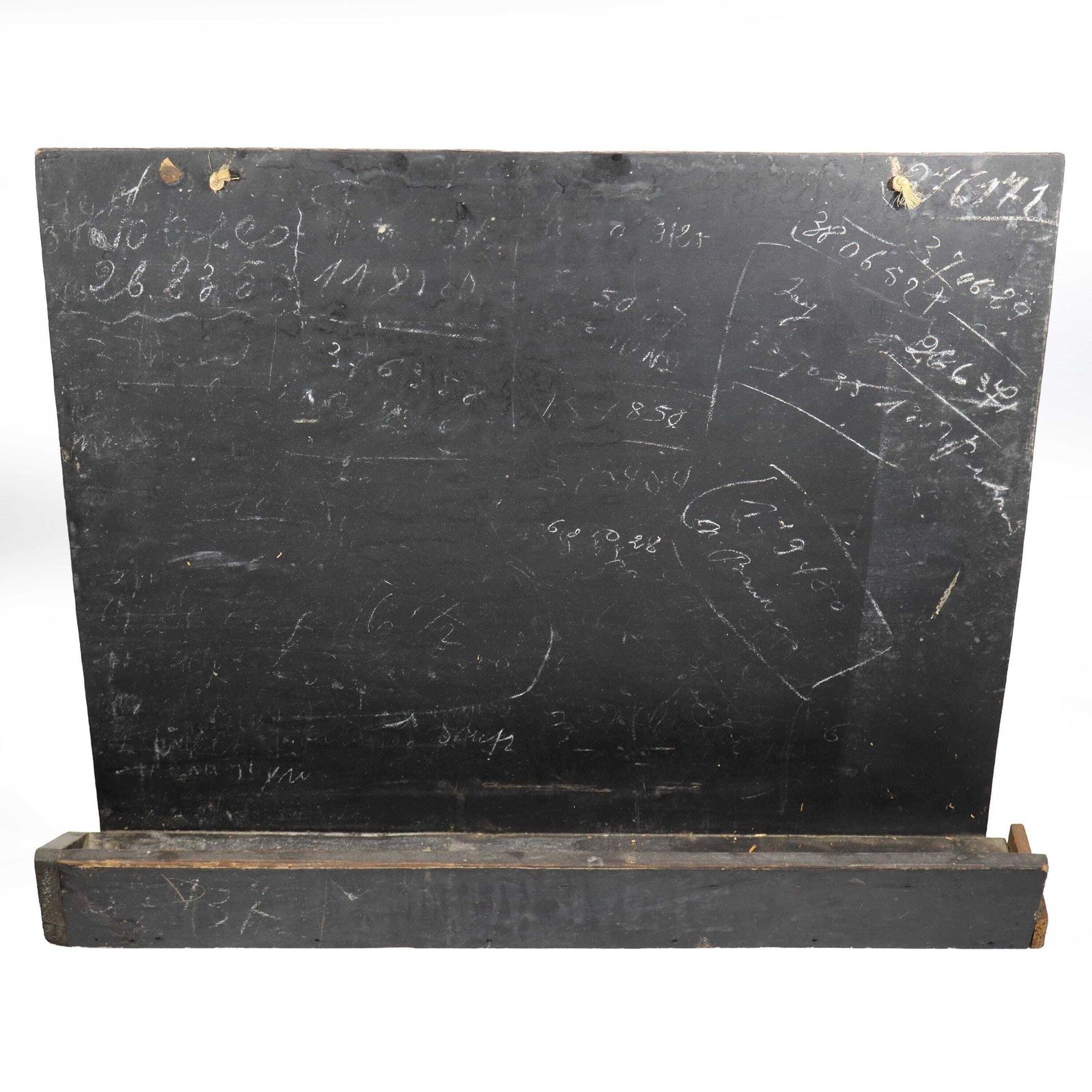 French Vintage Large Hanging Slate Chalkboard With Chalk Tray