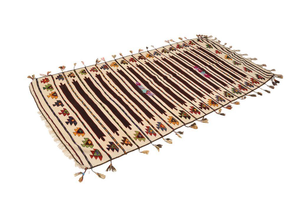 Antiek Turks kilim, crème, 226 × 114 cm, begin 20e eeuw photo furniture