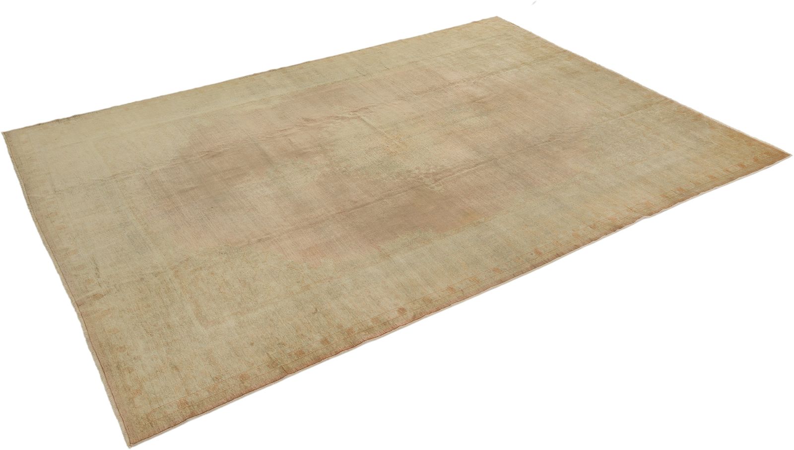 Antiek Turks Oushak tapijt, roze, 427 × 297 cm, ca. jaren 1920 photo furniture