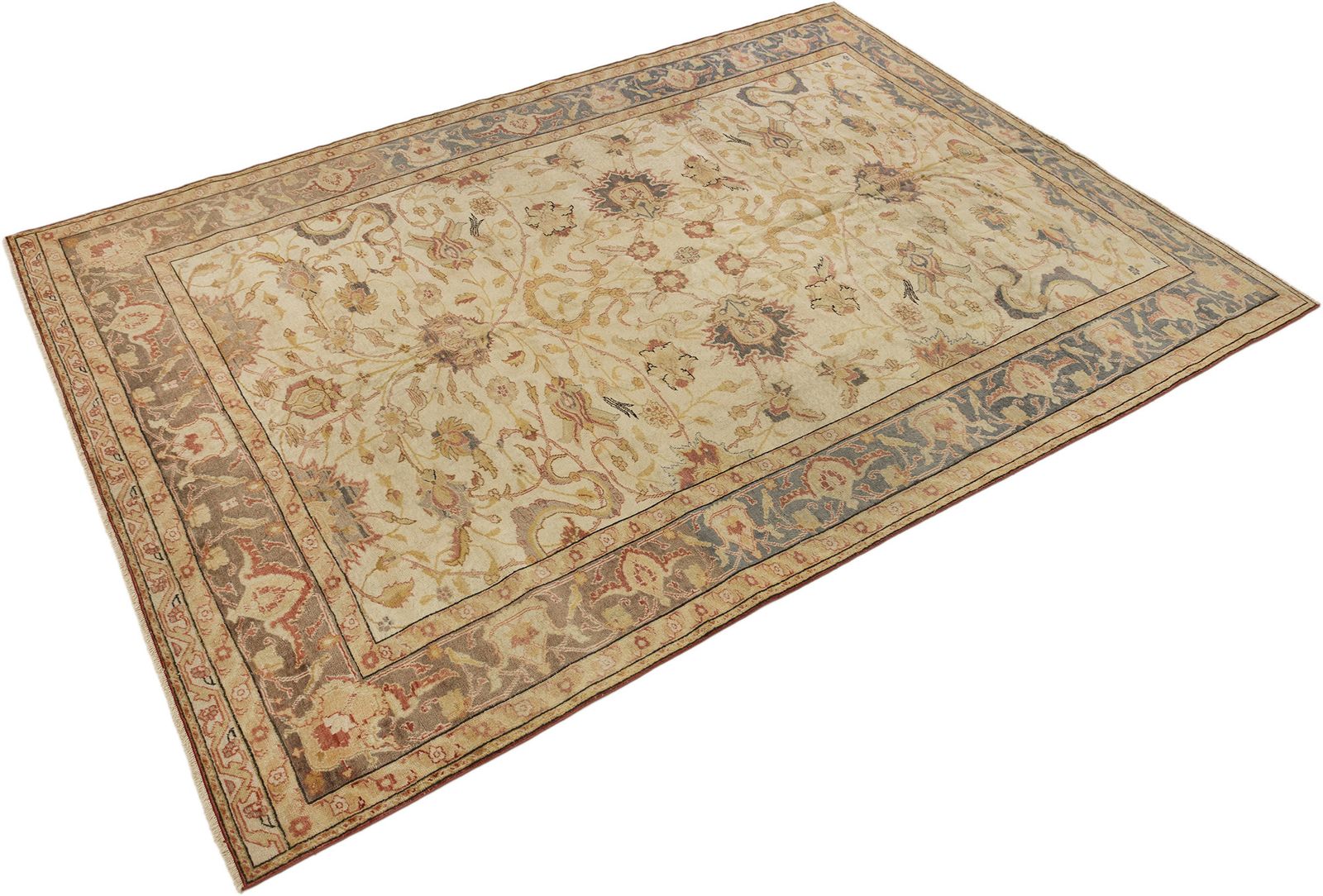 Antiek Turks Kayseri tapijt, crème, 289 × 206 cm, ca. jaren 1920 photo for sale