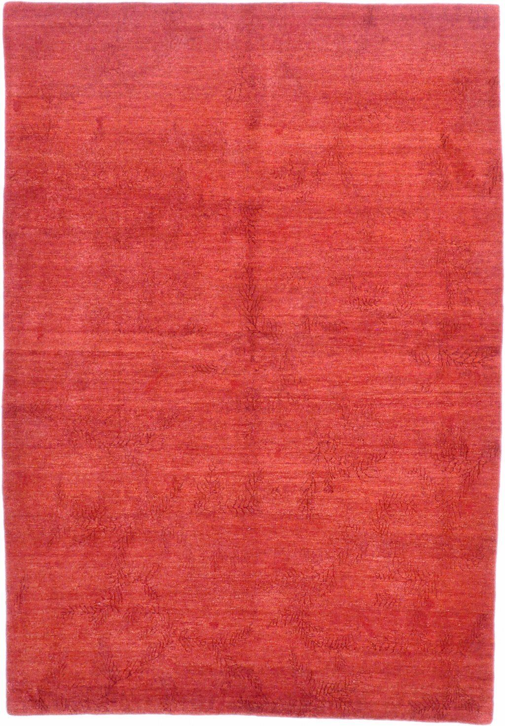 Vintage Nepalees tapijt, rood, 244 × 173 cm, ca. jaren 1980