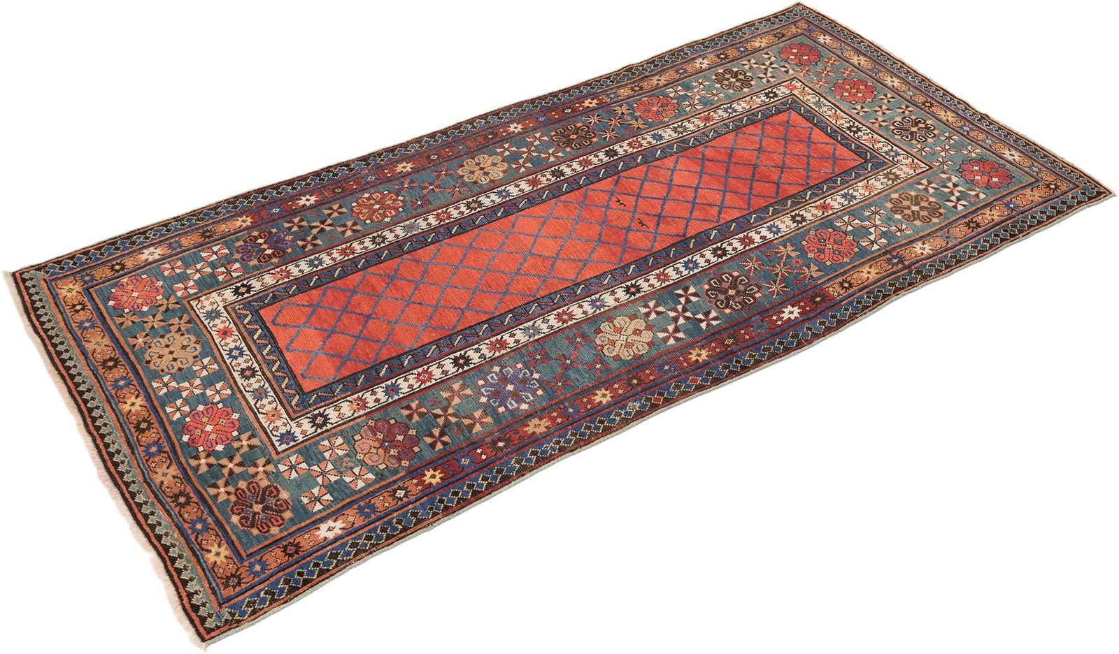 Antique Caucasian Kazak Runner, 257 × 122cm, Circa 1900s photo furniture