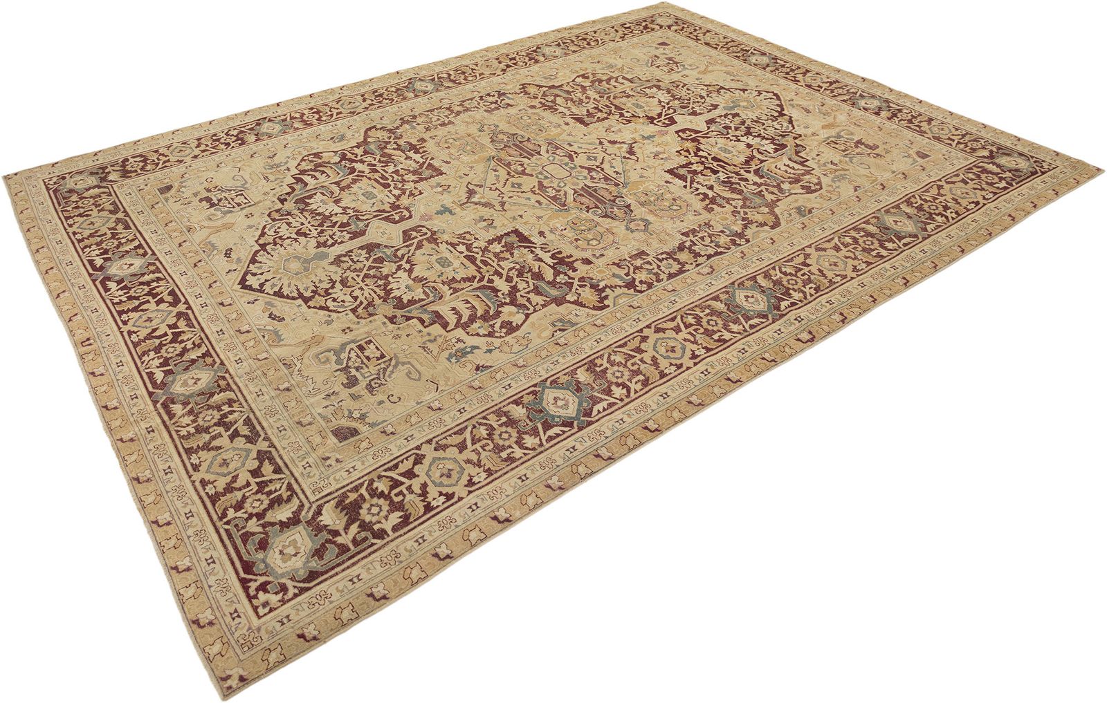 Antiek Indiaas Amritsar-tapijt, 425 × 315 cm, ca. 1900s photo furniture