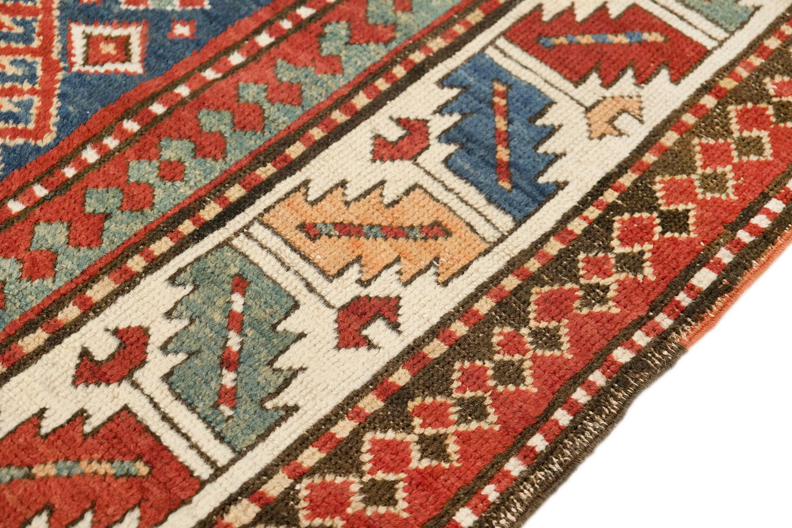 Antique Caucasian Kazak Rug, Deep Red, 227 × 127cm, 19th Century photo vinterior