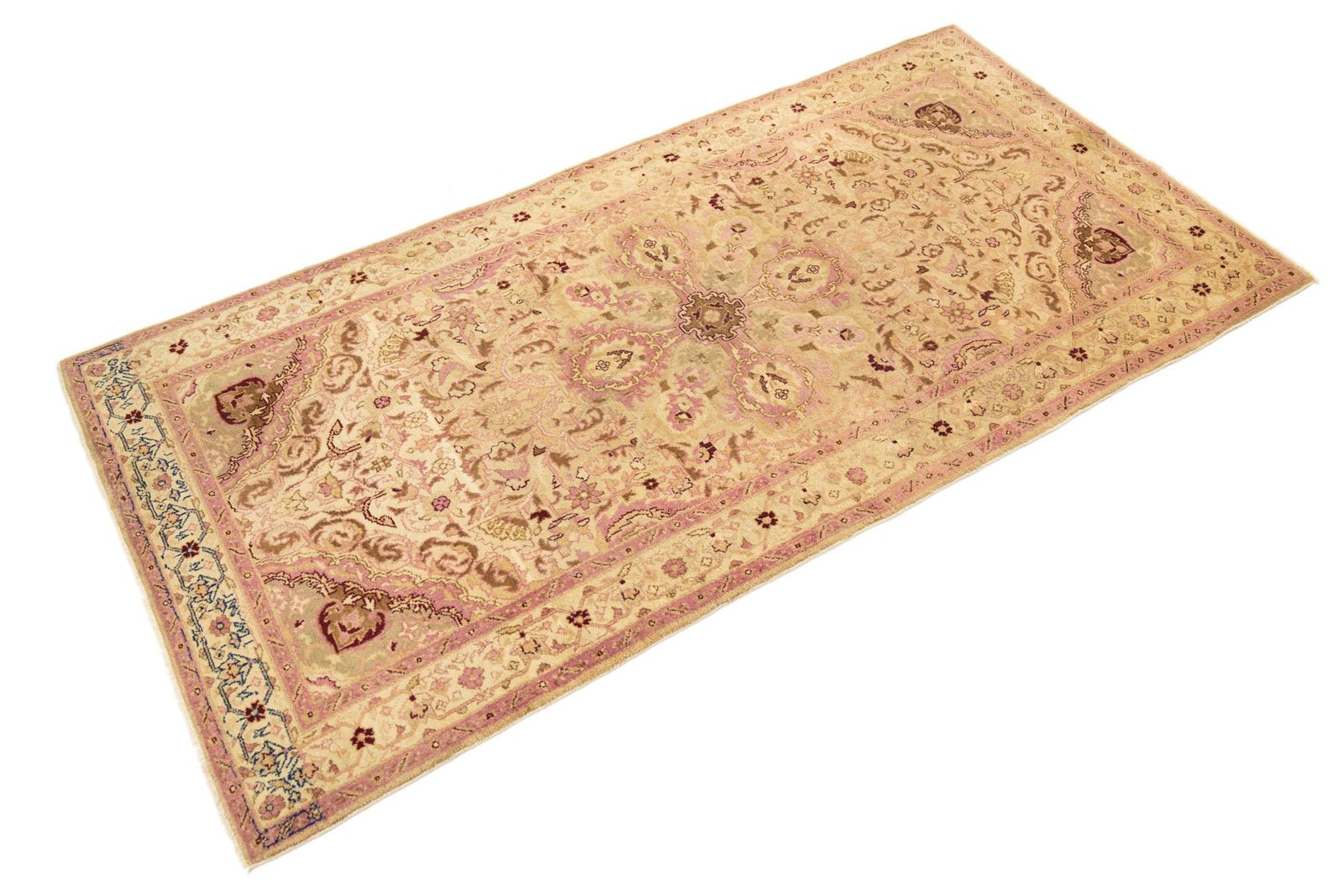 Antiek Indiaas Amritsar-tapijt, 244 × 124 cm, ca. jaren 1920 photo furniture