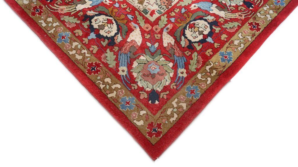 Semi Antiek Duits Tefzet Tapijt, Rood, 723 × 349 cm, ca. jaren 1930 photo 14150.0