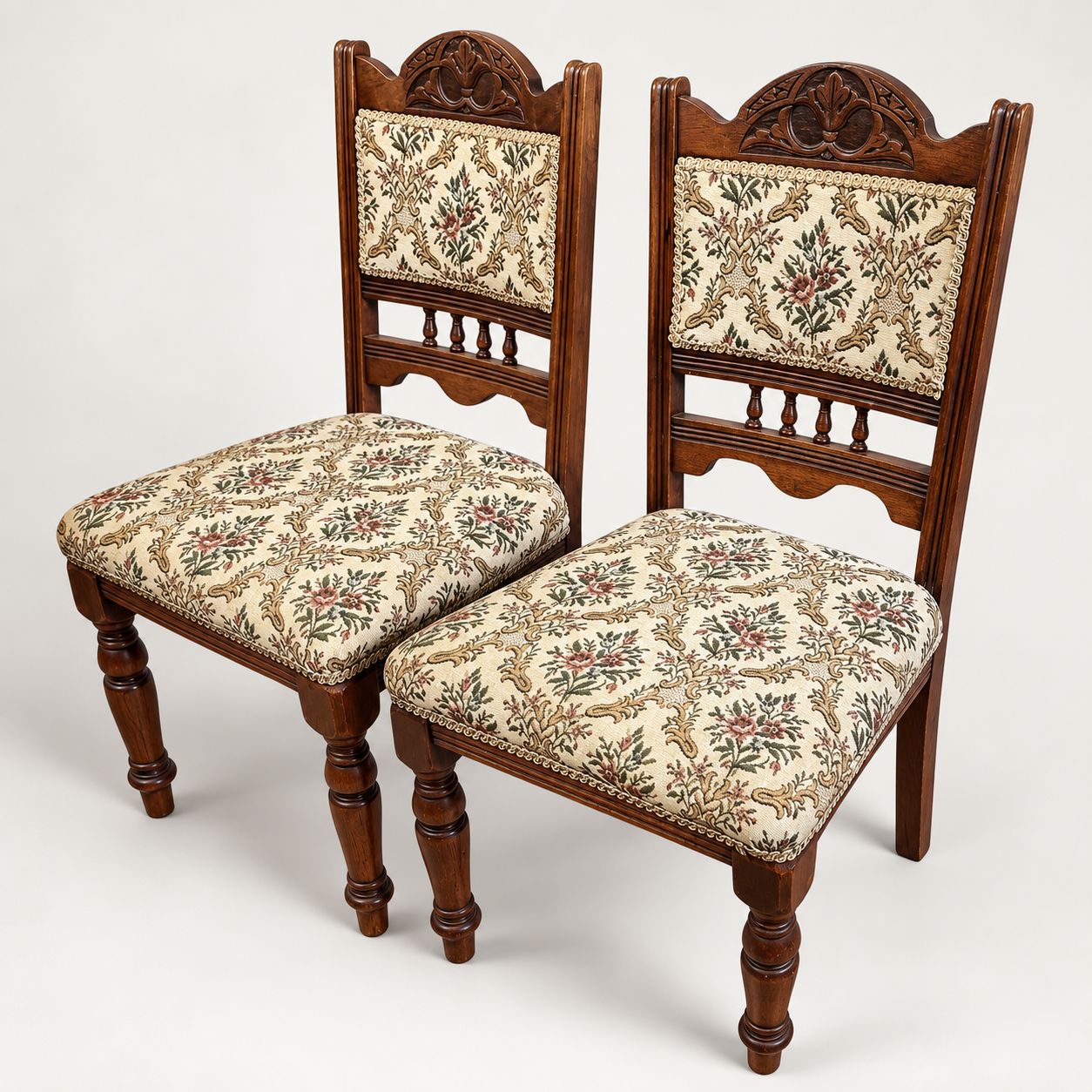 Antique Pair Of Hardwood Edwardian Low Chairs Hall Way Chairs Occasional