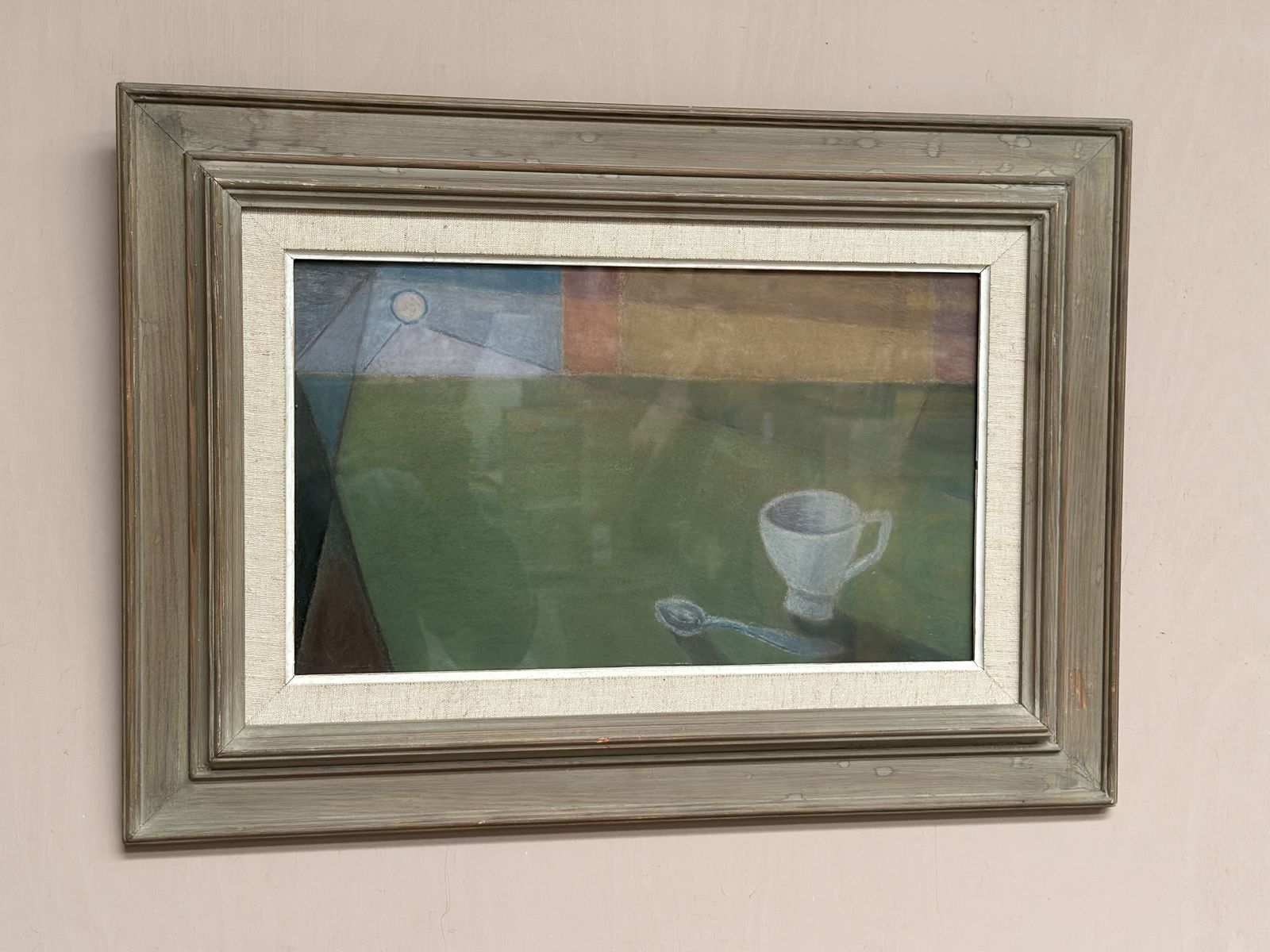 Original Glazed Oil On Paper – Still Life By Ann Sjöström – Vintage & Framed, Approx. 50 X 40 Cm (19.7 X 15.7 In)