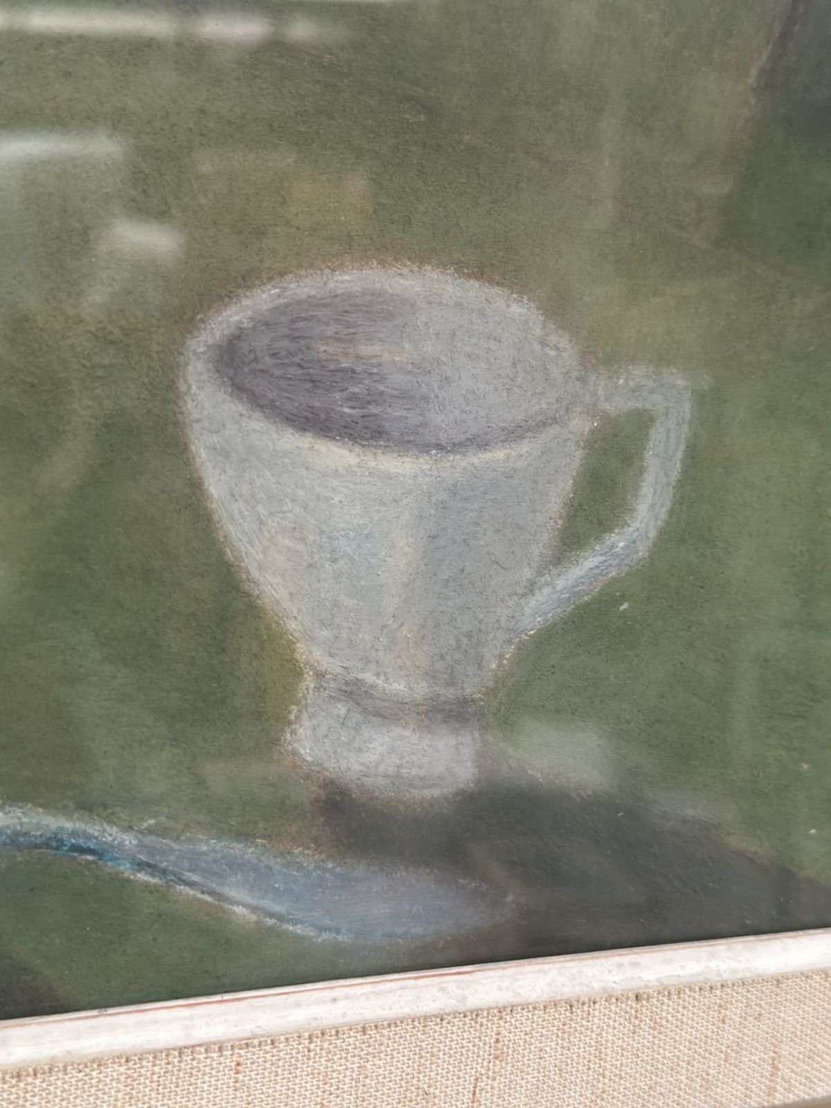Original Glazed Oil On Paper – Still Life By Ann Sjöström – Vintage & Framed, Approx. 50 X 40 Cm (19.7 X 15.7 In) photo vintage