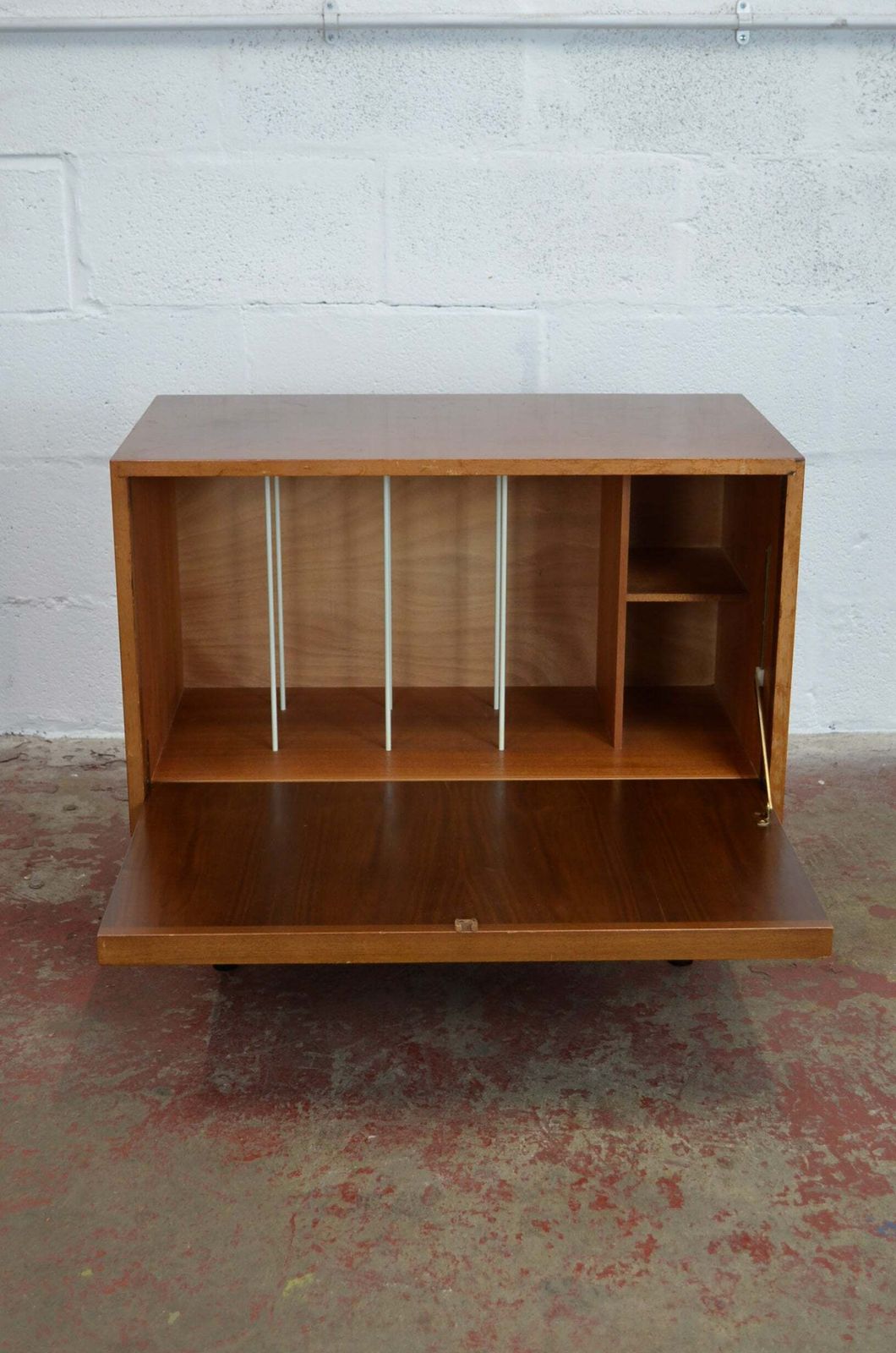 Vintage Mid Century Teak Record Cabinet photo Furniture