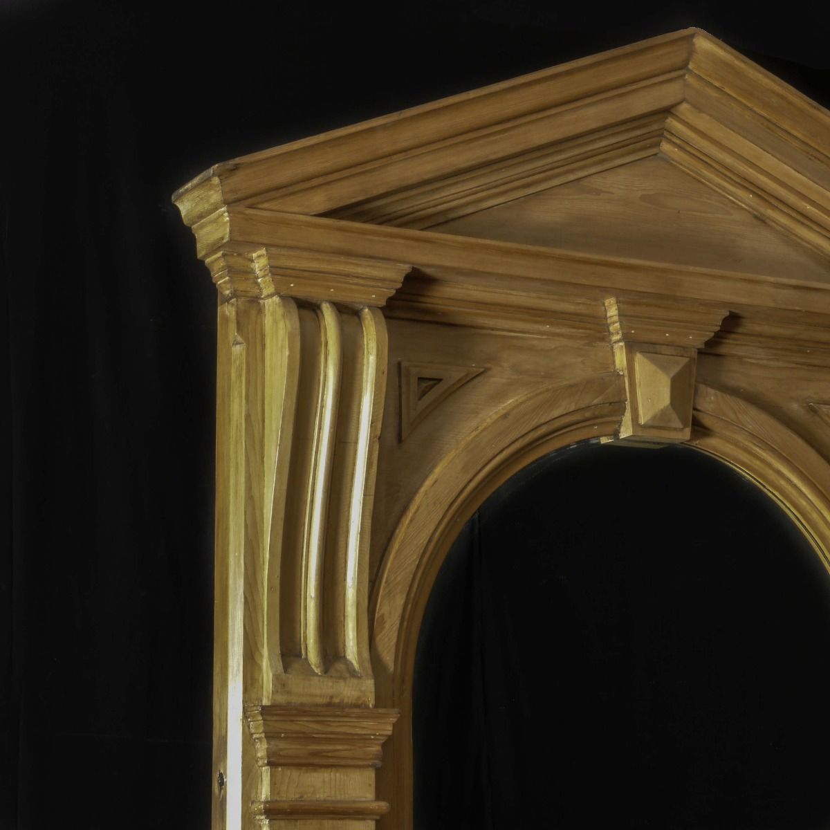 Massive Victorian Pine Architectural Mirror photo furniture