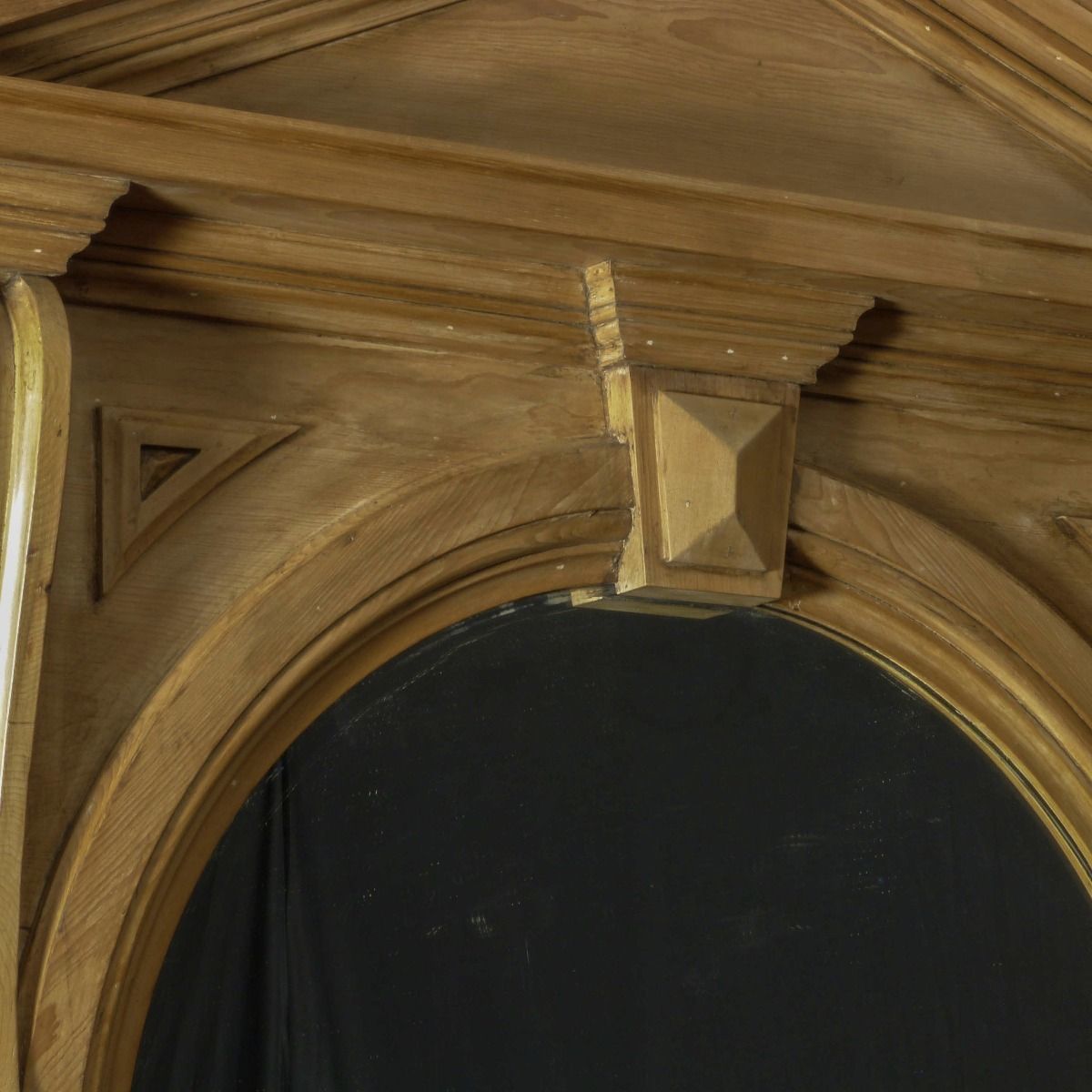 Massive Victorian Pine Architectural Mirror photo for sale