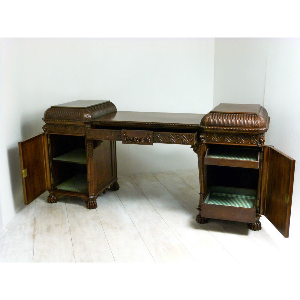 Edwardian Mahogany Twin Pedestal Sideboard photo vinterior