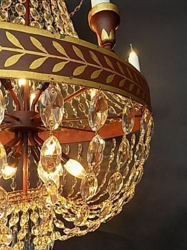 photo furniture Metal & Crystal Tole Chandelier