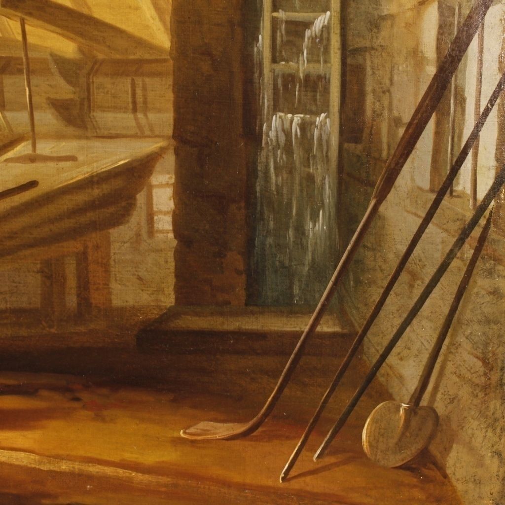 photo furniture Antique French Interior Scene Painting